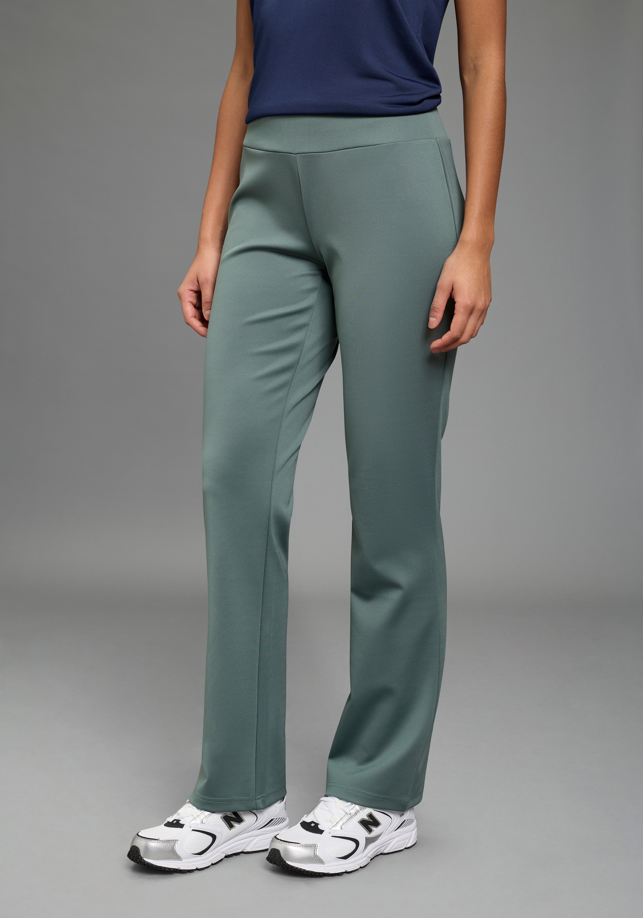 Image of Laura Scott Jerseyhose "SPORTY-BOOTCUT" aus Polyester und Elasthan, unifarbene Optik
