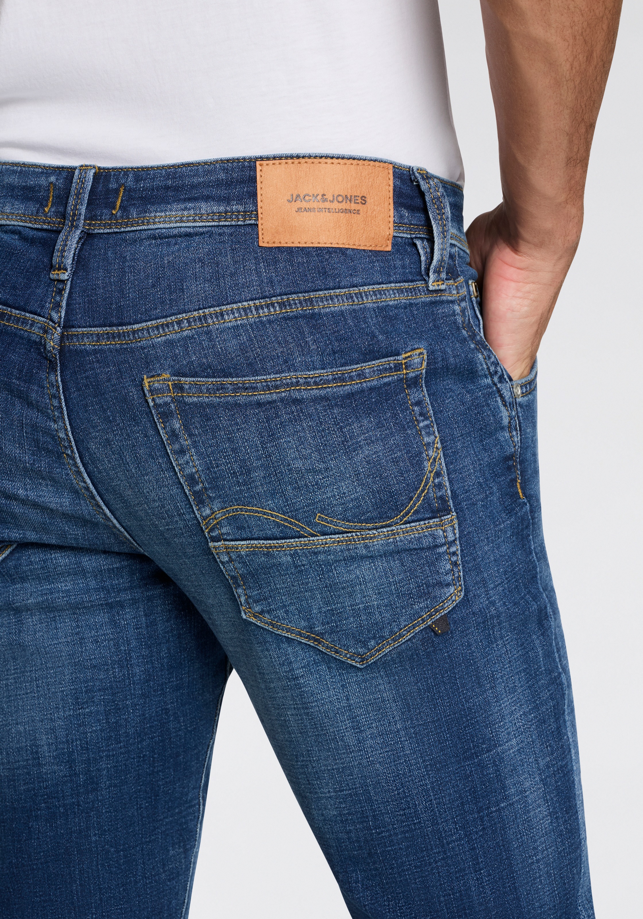 Jack & Jones Slim-fit-Jeans »JJIGLENN – Slim-Fit-Jeans mit niedriger Leibhöhe« Used, modisch, slim fit, Denim/Jeans