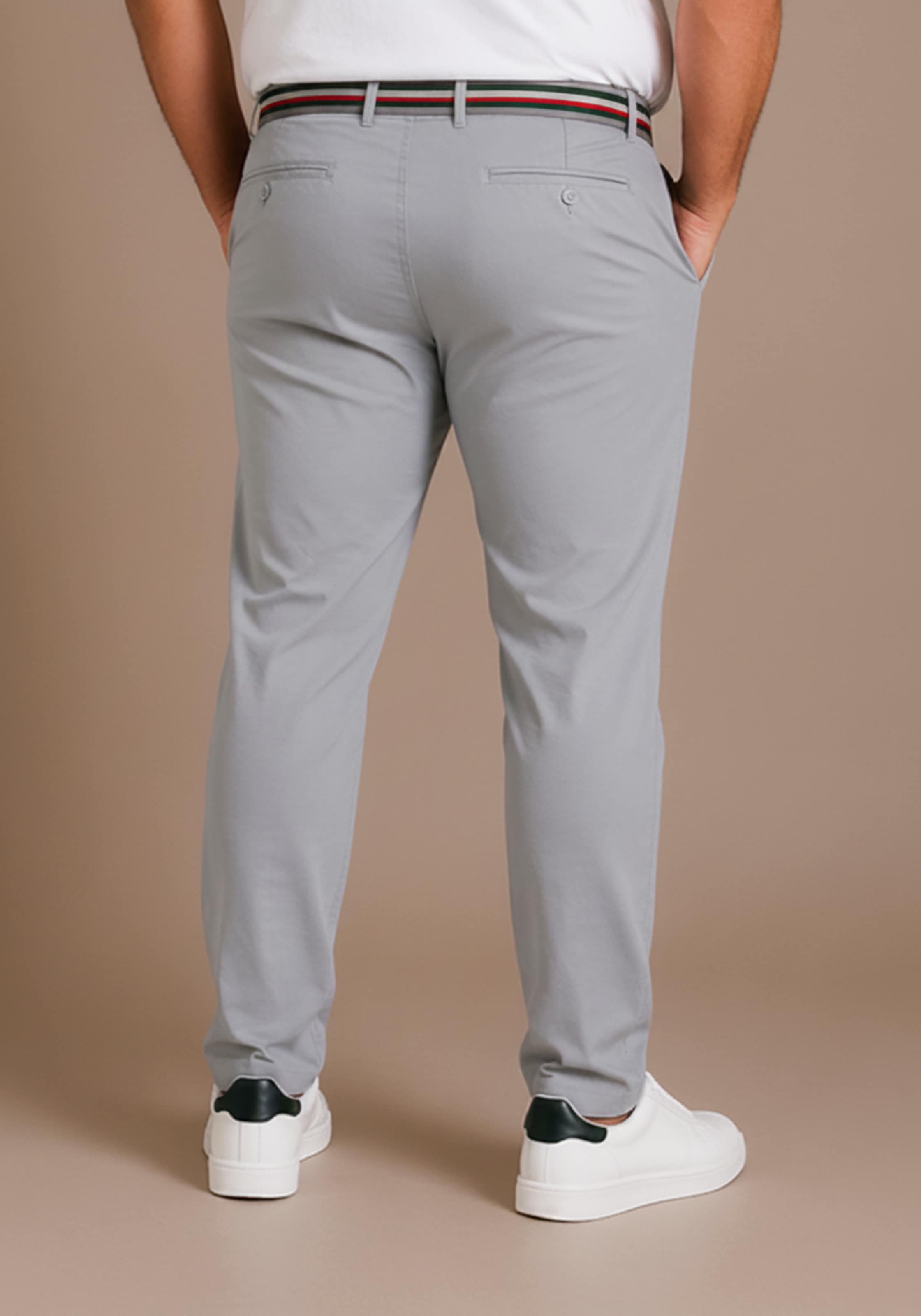 Man's World Plus Chinos »inklusive Gürtel«  coupe droite, coupe régulière, avec ourlet de jambe roulé