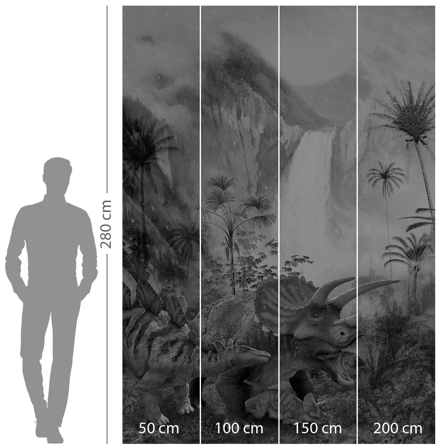 Komar Papier peint intissé »Digitaldruck Vlies -  Jurassic Waterfall - Grösse 200 x 280 cm« imprimé Kinderzimmer