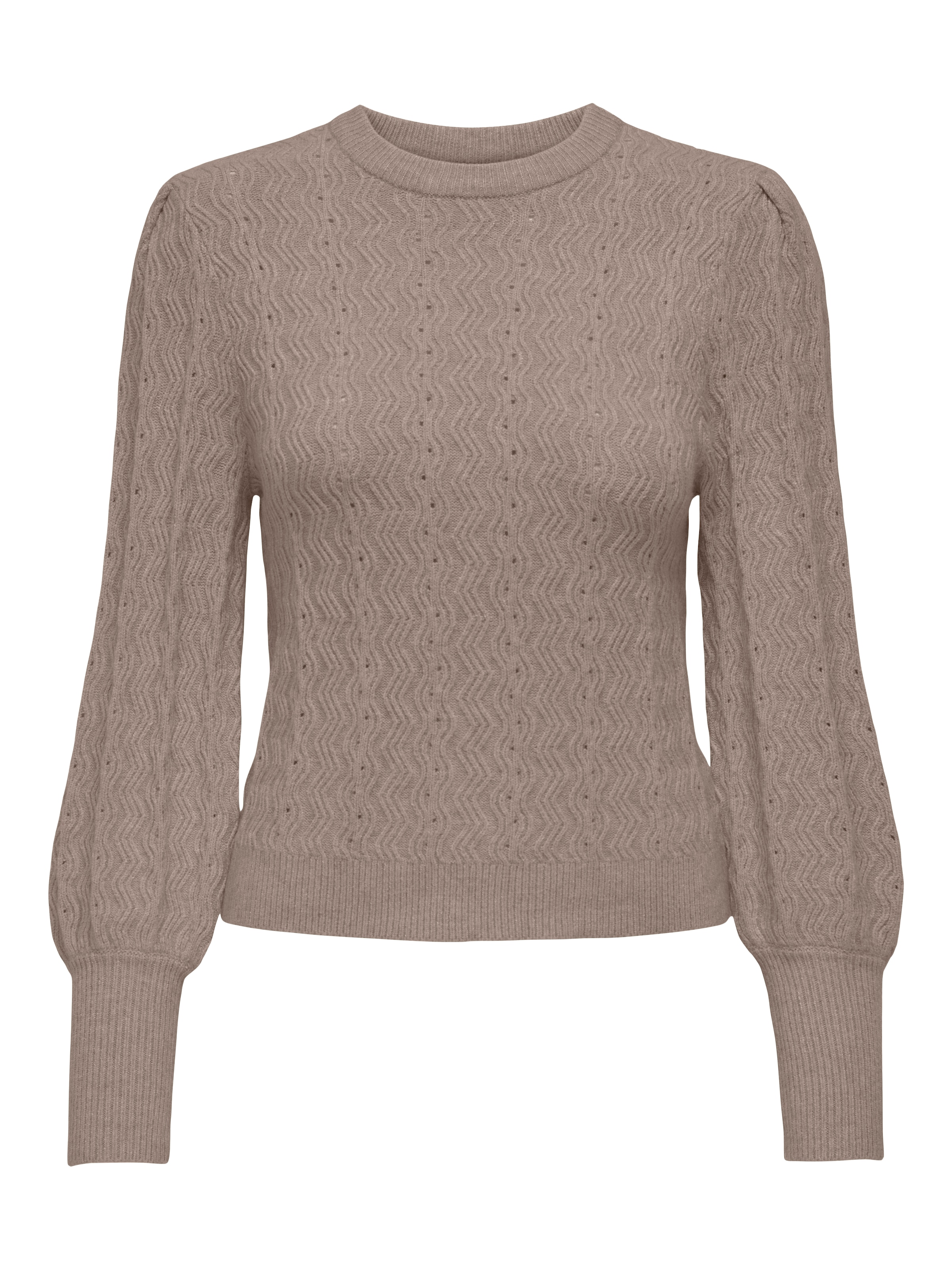 Image of ONLY Rundhalspullover "ONLKATIA LS STRUC PUFF ONECK CC KNT" Materialmix, regular fit