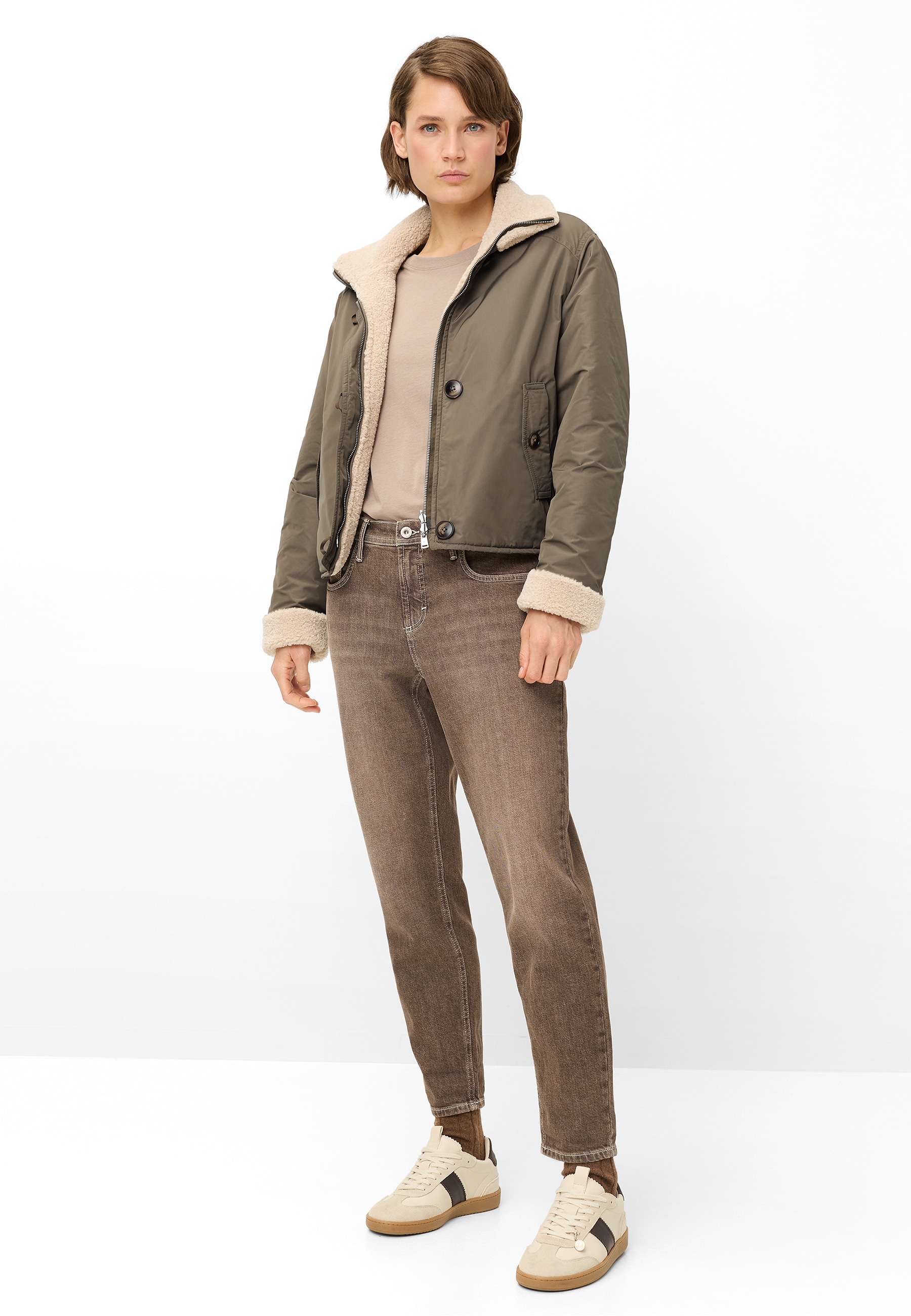 Fuchs Schmitt Wendejacke Stehkragen, Teddyplüsch, Regular Fit