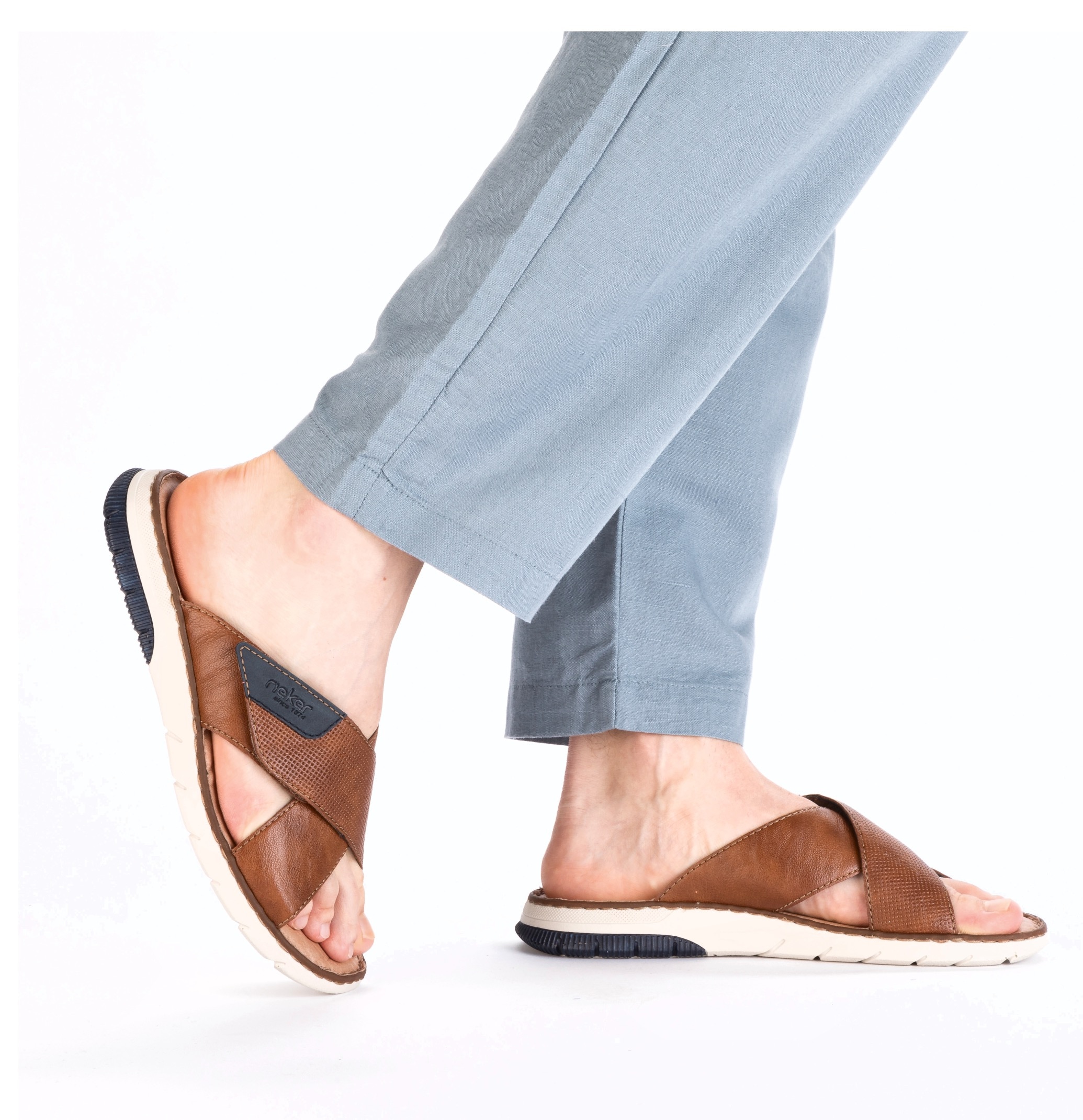Rieker Pantolette  , chaussure d'été, mule, chaussure à scratch, avec lanière à scratch