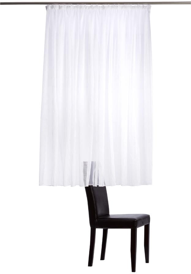 Image of HOMING Gardine "Modesto" Kräuselband 1 Stk. tlg. Kräuselgardine, weiss, transparent, Makrame, Wohnzimmer, Schlafzimmer