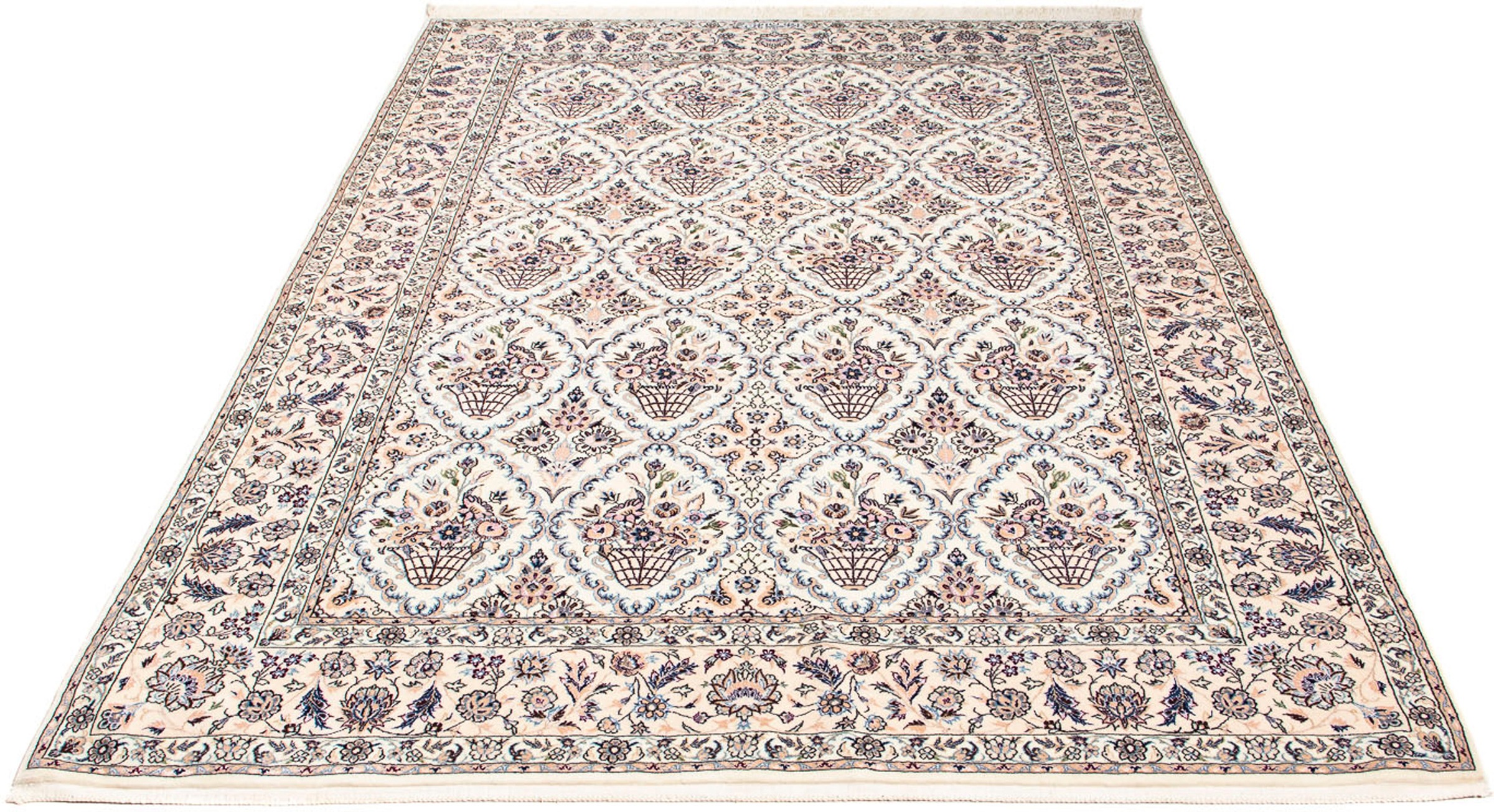 Image of morgenland Orientteppich »Perser - Nain - Premium - 227 x 151 cm - beige«, rechteckig, 6 mm Höhe, Wohnzimmer, Handgeknüpft, Einzelstück mit Zertifikat bei Ackermann Versand Schweiz