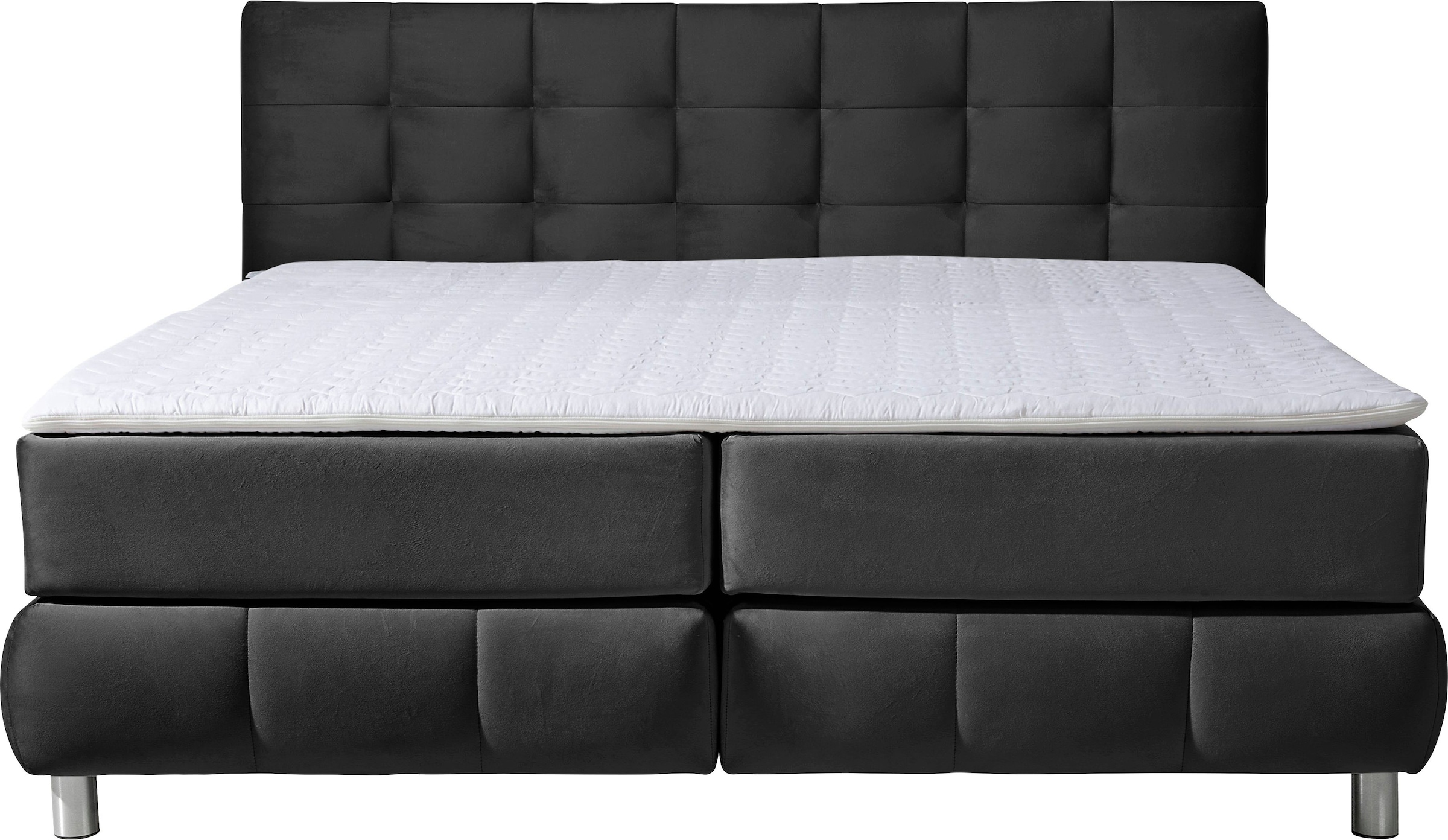 andas Boxspringbett »Salo XXL«, in Samtoptik oder Struktur, 6 Breiten in Überlänge 220cm, 4 Härtegrade