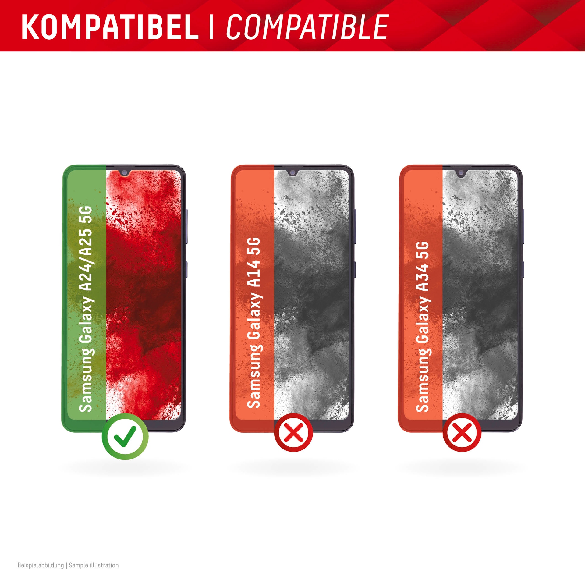 Displex Displayschutzglas »Smart Glass«, für Samsung Galaxy A24/A25, Displayschutzfolie, Schutzfolie, Bildschirmschutz, kratz- & stossfest
