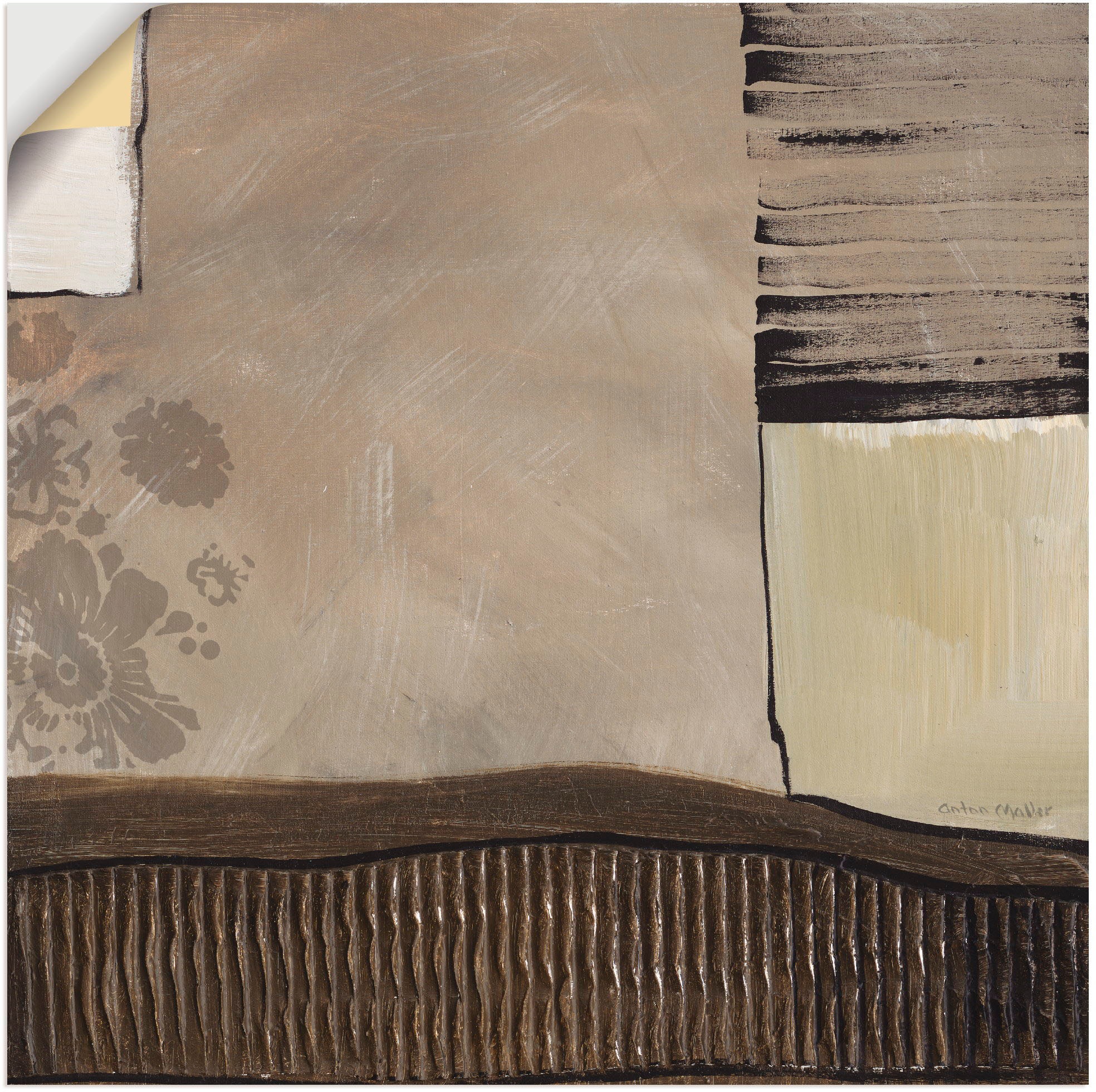 Image of Artland Wandbild »Grau Abstrakt I«, Muster, (1 St.), in vielen Grössen & Produktarten - Alubild / Outdoorbild für den Aussenbereich, Leinwandbild, Poster, Wandaufkleber / Wandtattoo auch für Badezimmer geeignet bei Ackermann Versand Schweiz