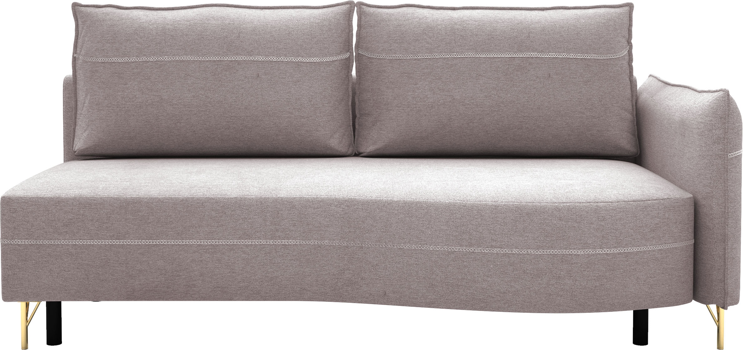 exxpo - sofa fashion Loungesofa »mit toller Kontrastnaht, Solitärmöbel, bequem, schmale Armlehne«, Schlafsofa mit Bettfunktion und Bettkasten, komfortabler Federkern