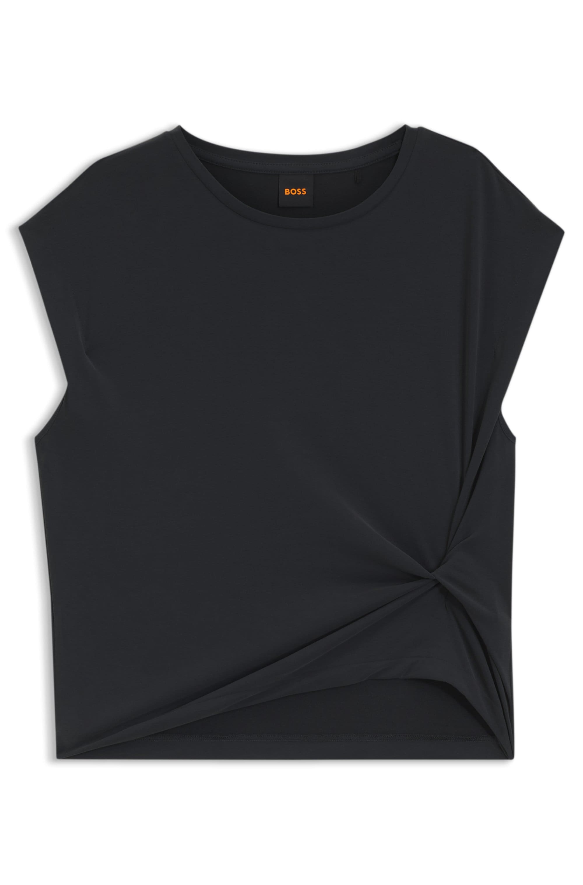 BOSS ORANGE T-shirt à manches courtes »Ebony Premium Damenmode« mit Wickel-Detail, Rundhals