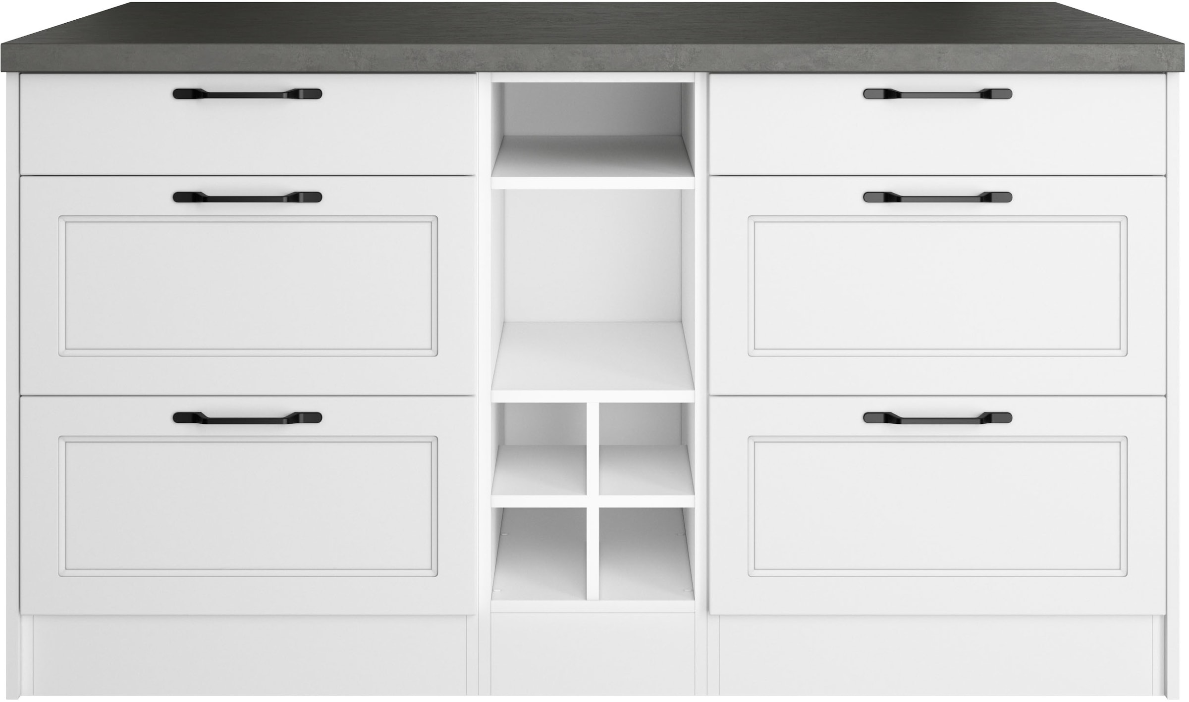 KOCHSTATION Kücheninsel »KS-Lani, Breite 153 cm, mit Flaschenregal« MDF-Fronten, Arbeitsplatte 38mm stark