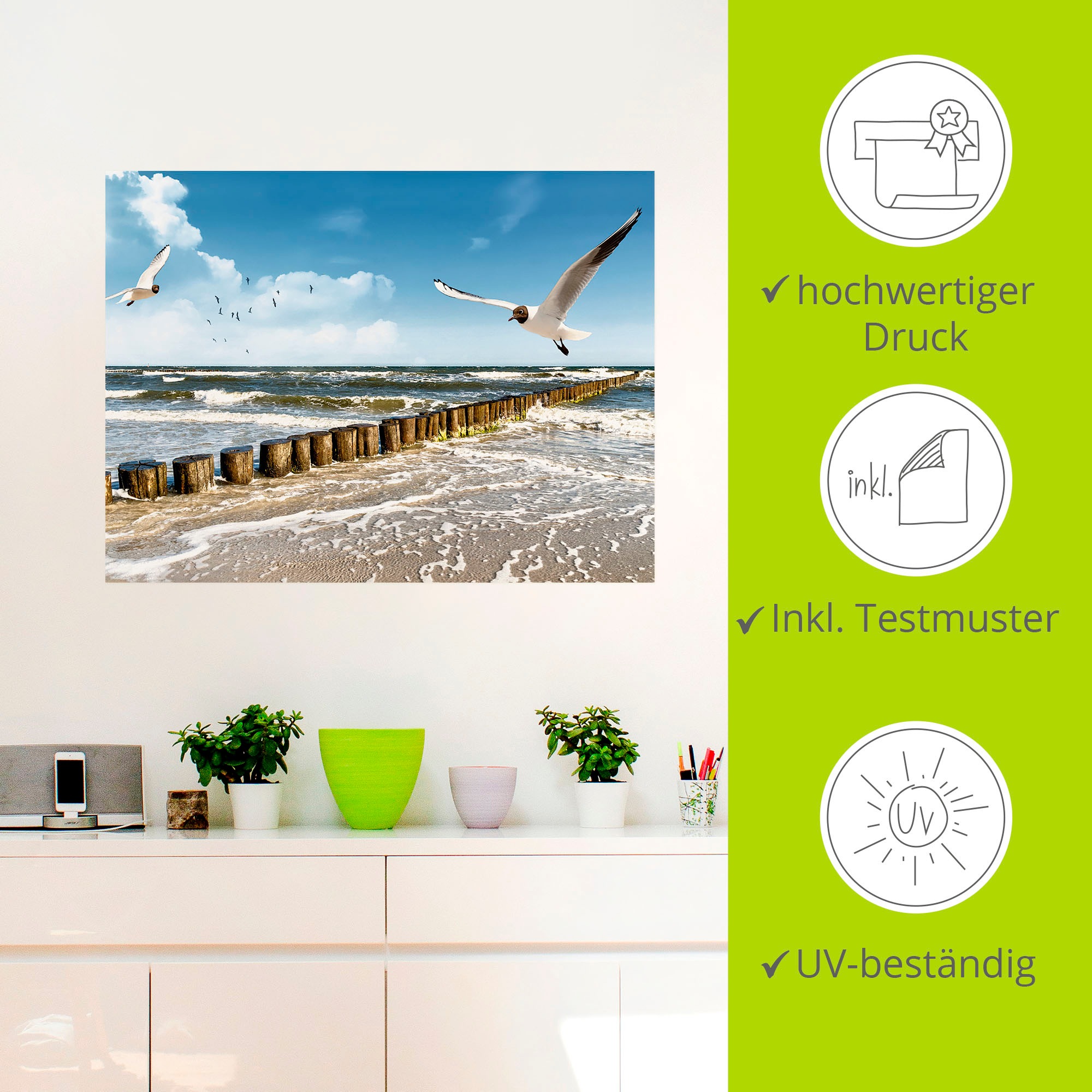 Artland Wandbild »Ostsee«, Gewässer, (1 St.), als Leinwandbild, Poster, Wandaufkleber in verschied. Grössen