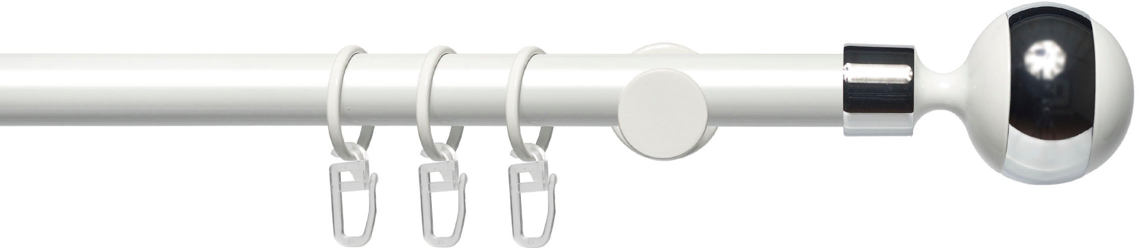 Liedeco Gardinenstange »Fertigstilgarnitur 20 mm kaufen Power mit Gardinenstange Ring«, 1 läufig-läufig, jetzt Komplett Kugel Fixmass