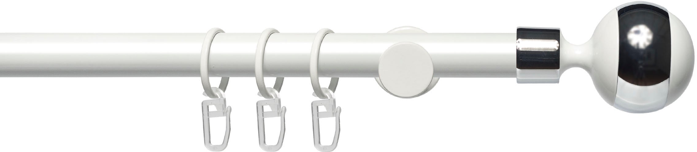 Image of Liedeco Gardinenstange "Fertigstilgarnitur 20 mm Power Kugel mit Ring" Ø 20 mm 1 läufig-läufig Fixmass Gardinenstange Komplett