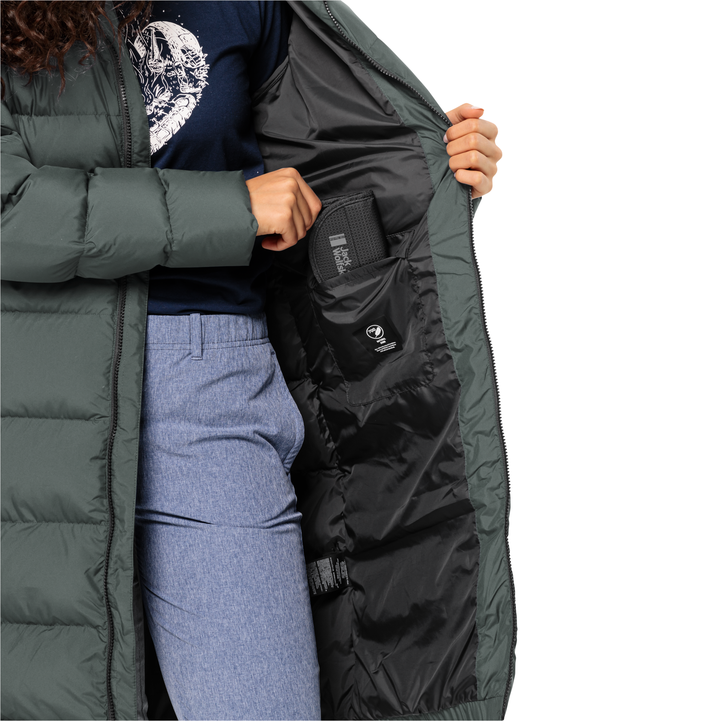 Jack Wolfskin Daunenmantel »FROZEN PALACE COAT W«, mit Kapuze