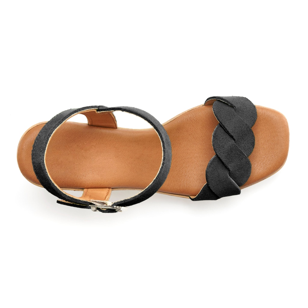 LASCANA Sandalette, aus weichem Leder mit Blockabsatz