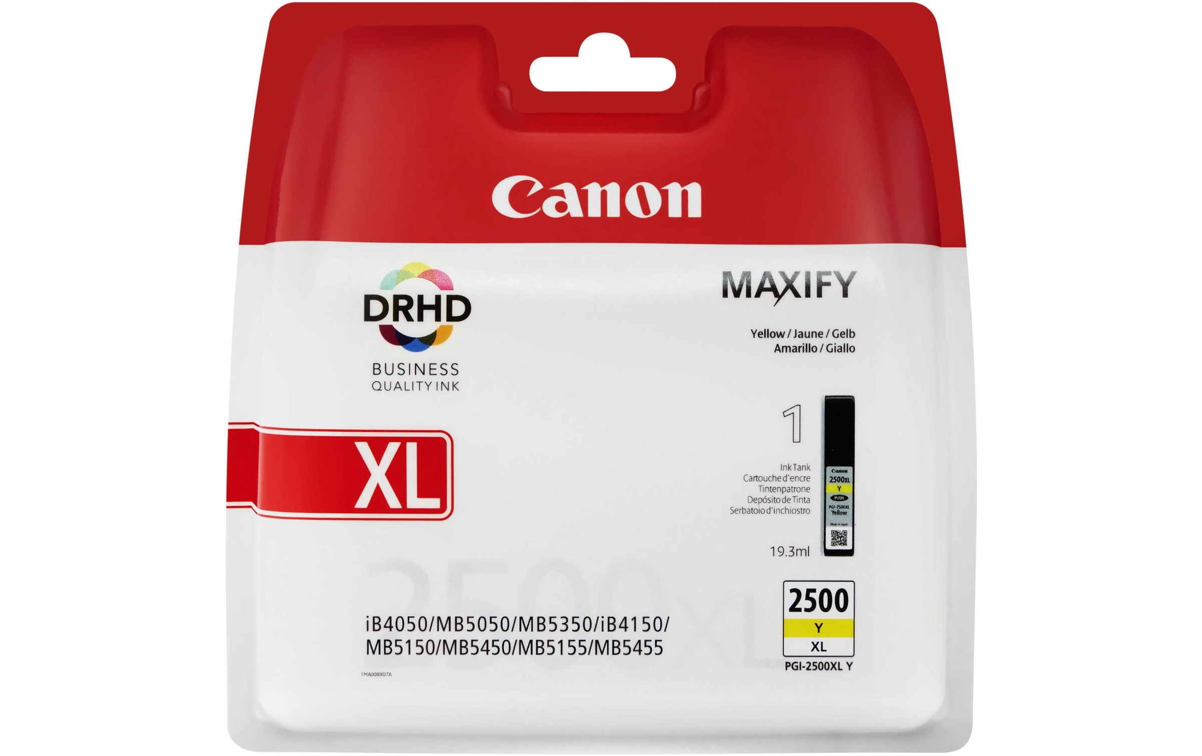 Image of Canon Tintenpatrone "PGI-2500XL Y yellow 19.3ml"
