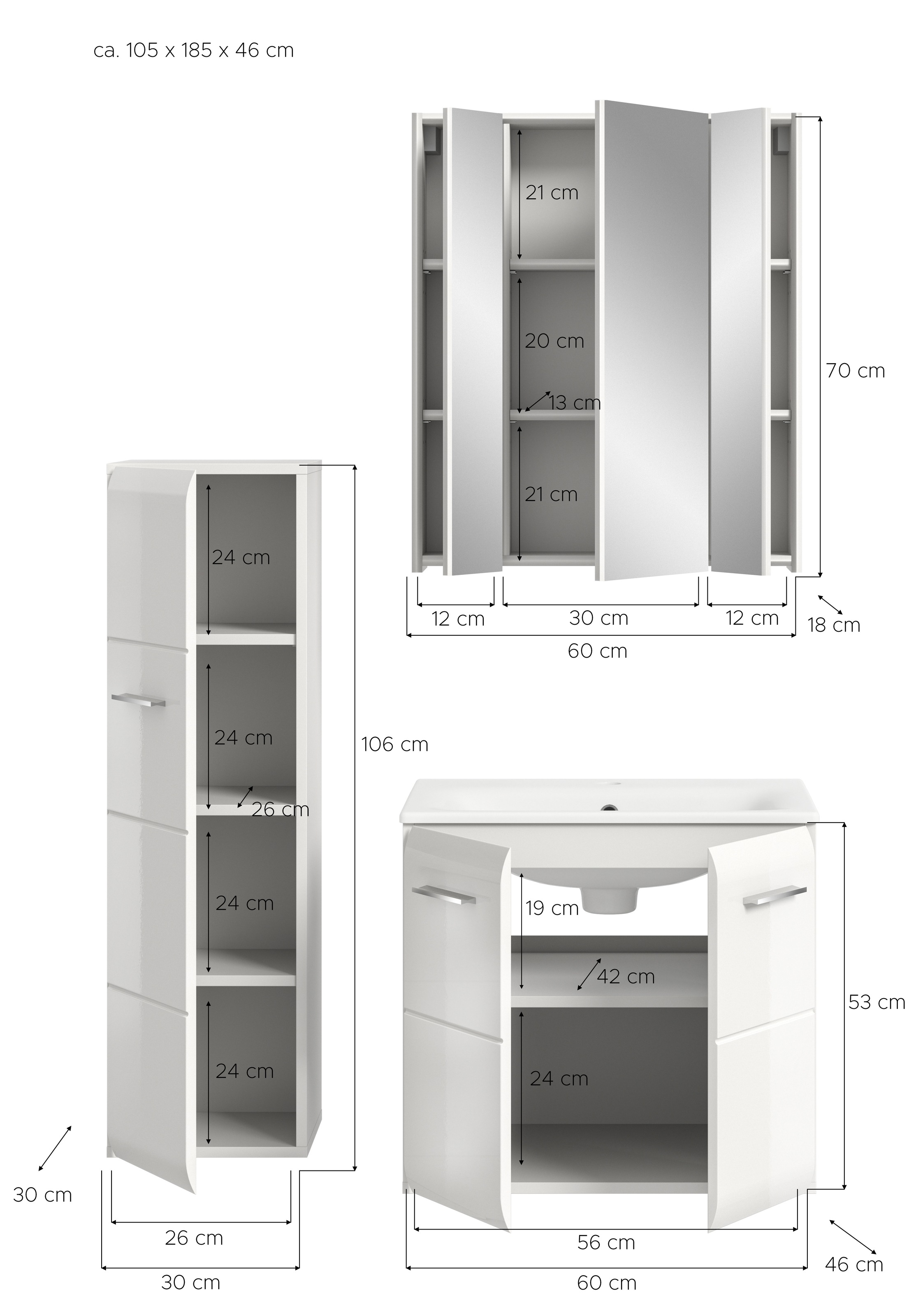 INOSIGN Ensemble de salle de bains Set, 4 cuis tlg.