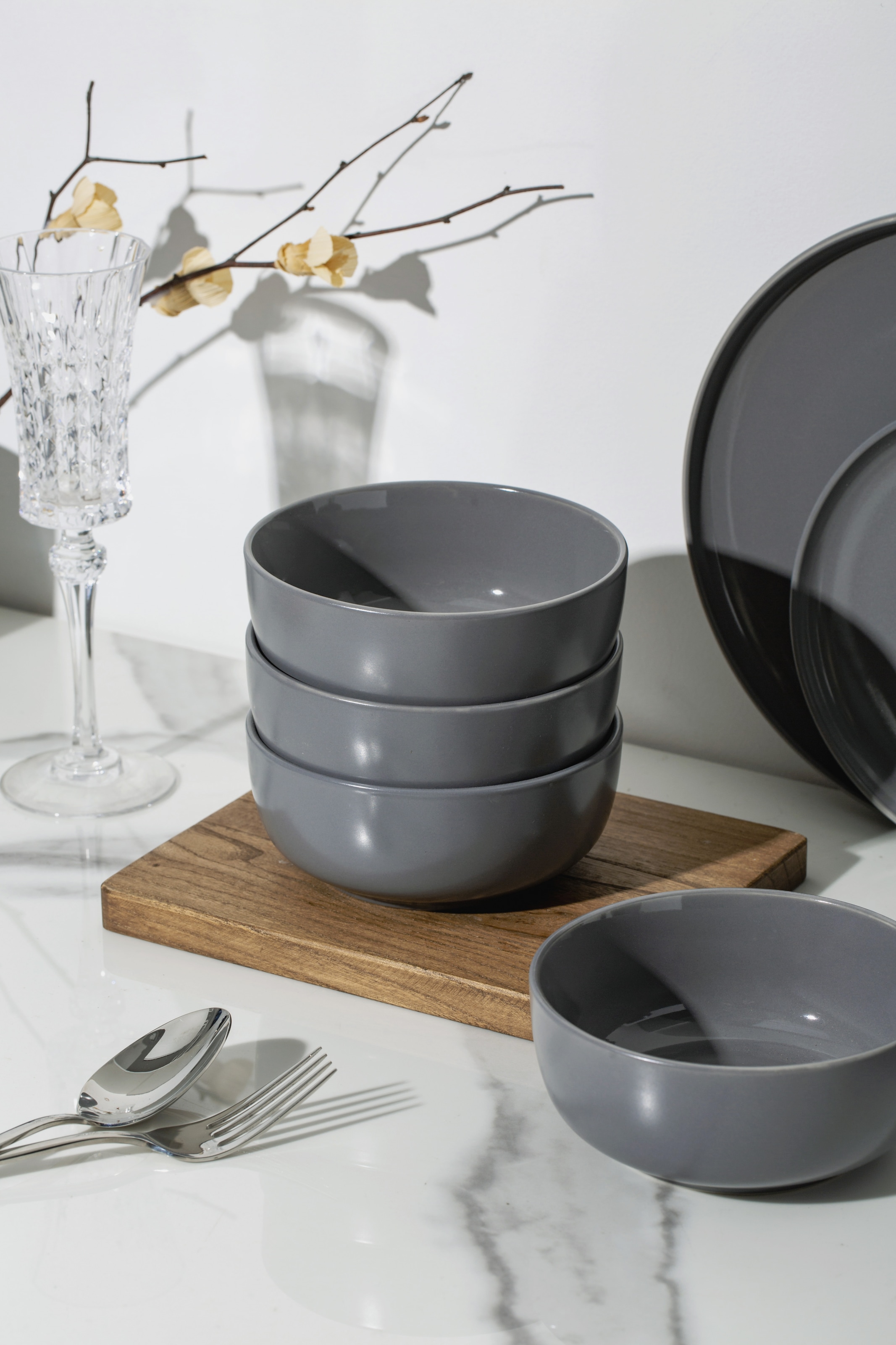 my home Set de vaisselle »Timula, aussen matt, innen glänzend« spülmaschinenfest und mikrowellengeeignet