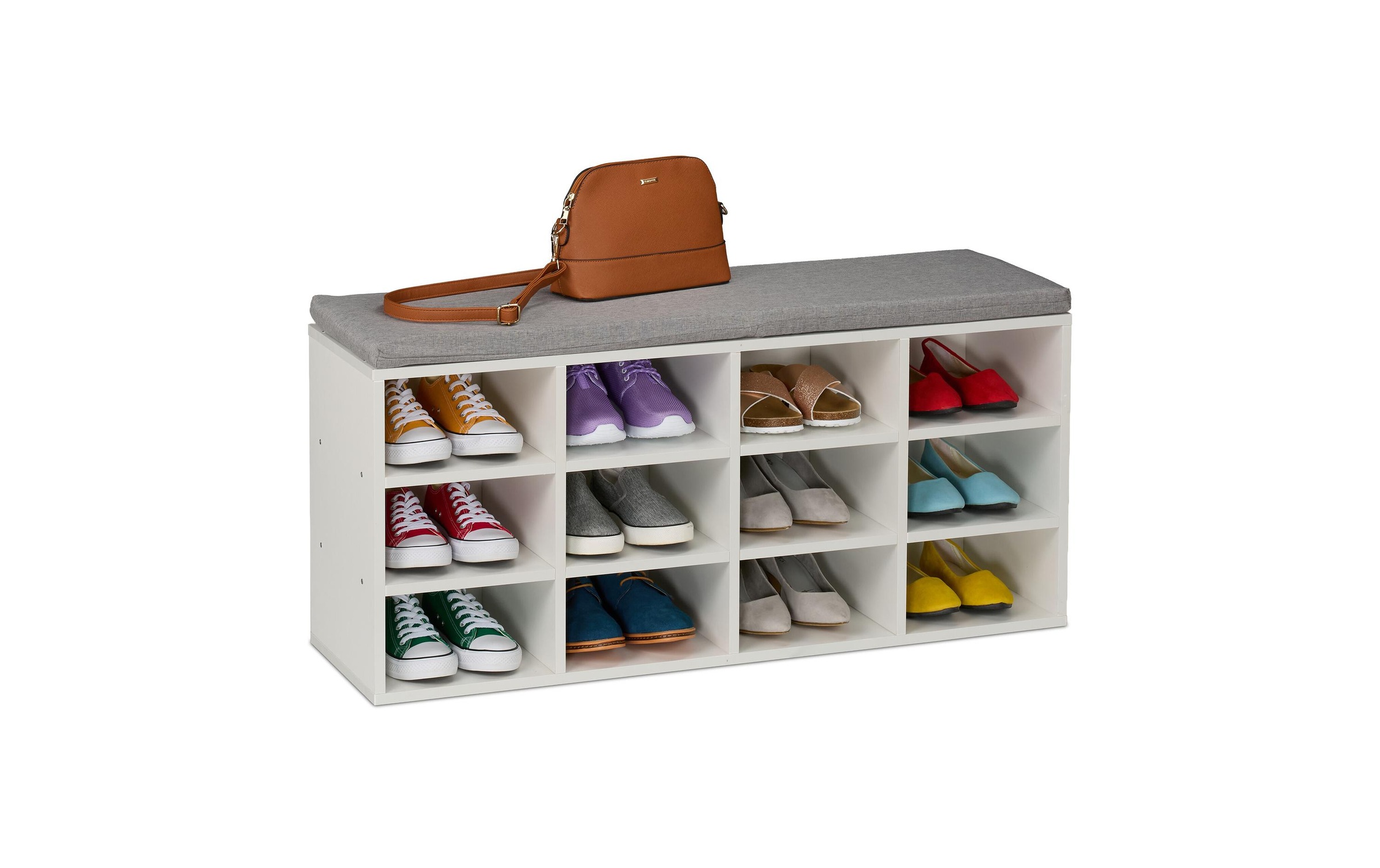 Image of relaxdays Schuhschrank "mit Sitzfläche mit 12 Fächern"
