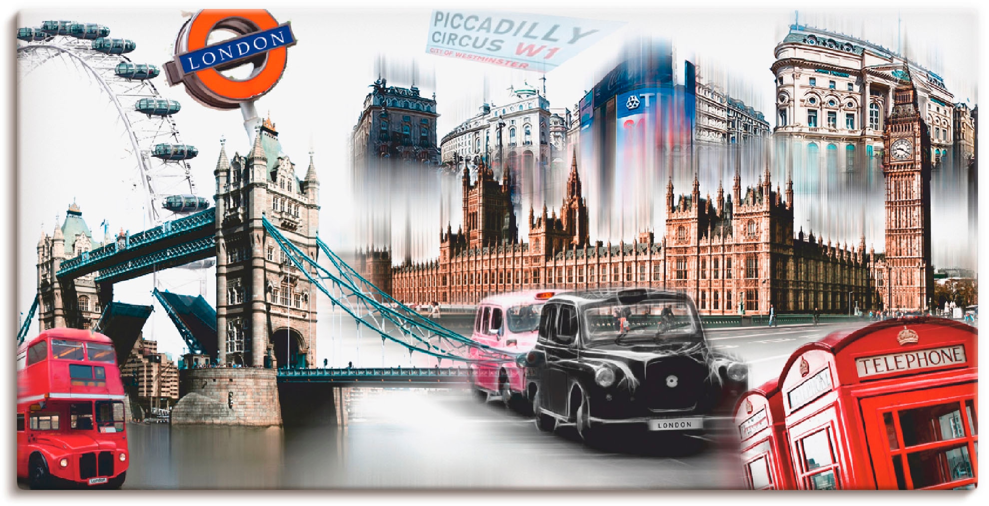 Image of Artland Wandbild "London Skyline Collage IV" Grossbritannien 1 Stk. tlg. als Leinwandbild, Poster in verschied. Grössen