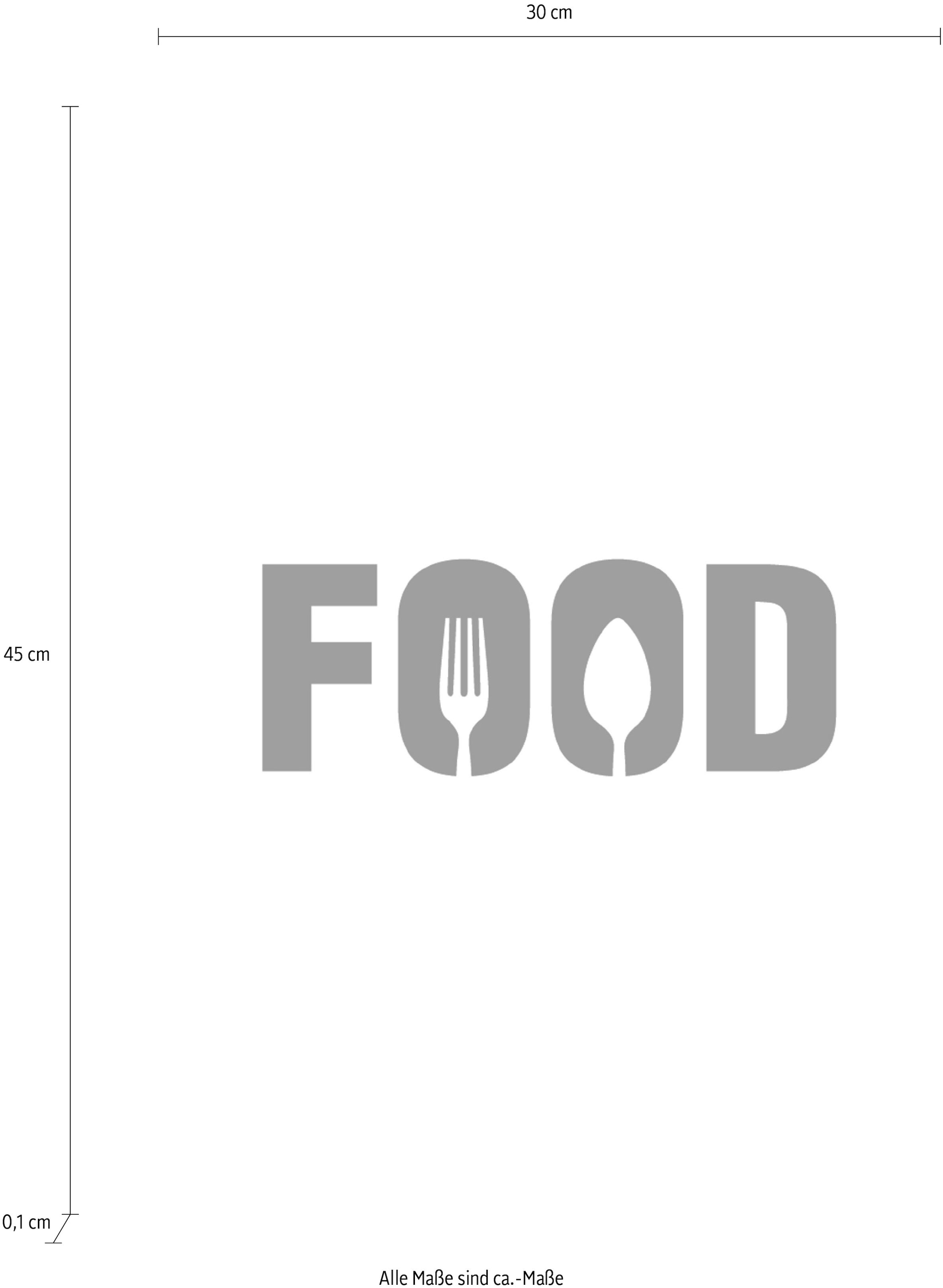 queence Wanddekoobjekt »FOOD«, Stahlschild, Blechschild, Spruch, Witzig, Wanddeko, retro, 20x30cm