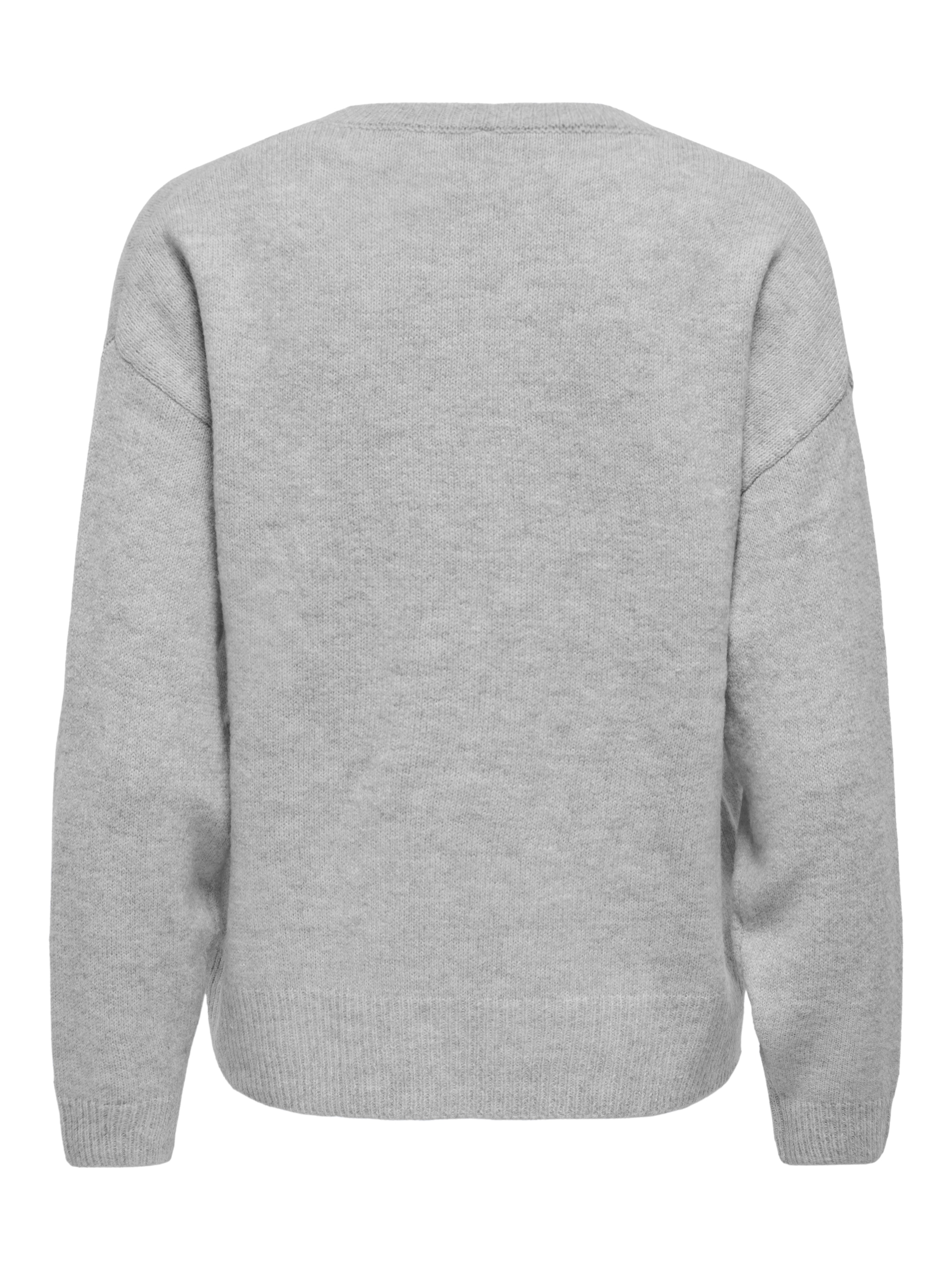 ONLY Pull en tricot »ONLOLIVIA LS O-NECK CC KNT« mélange de matériaux, coupe régulière