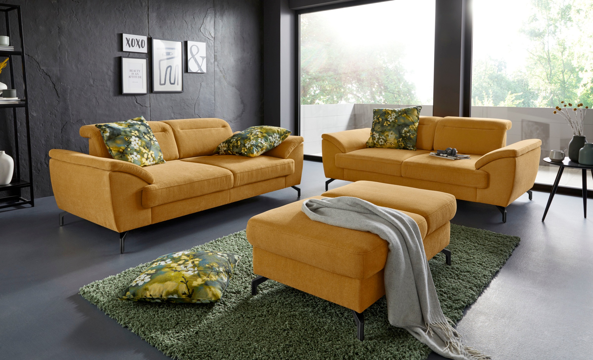sit&more Hocker »Percy«, Fusshöhe 15cm, mit Klappfunktion, wahlweise in 2 Fussfarben