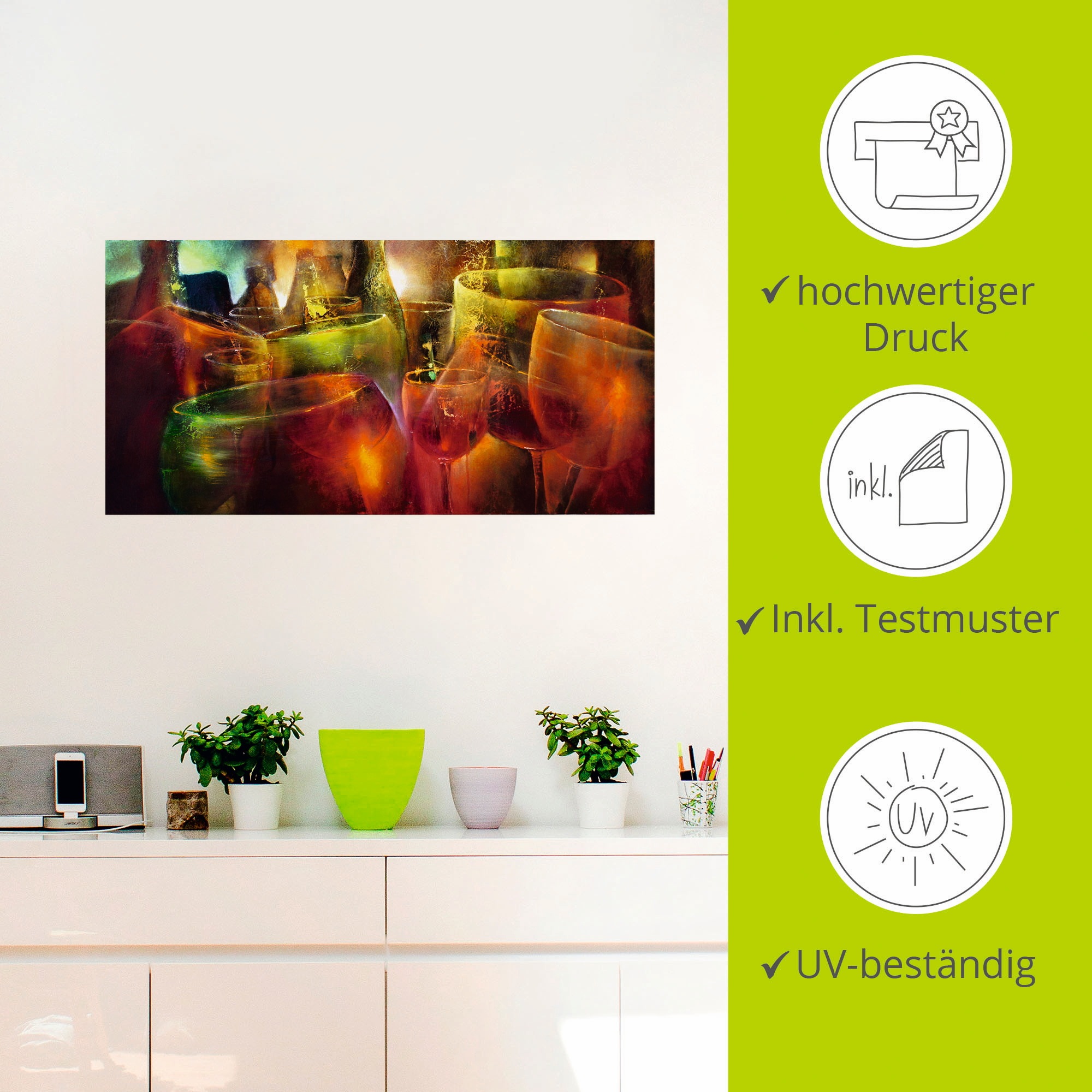 Artland Wandbild »Zu später Stunde«, Getränke, (1 St.), als Leinwandbild, Poster, Wandaufkleber in verschied. Grössen