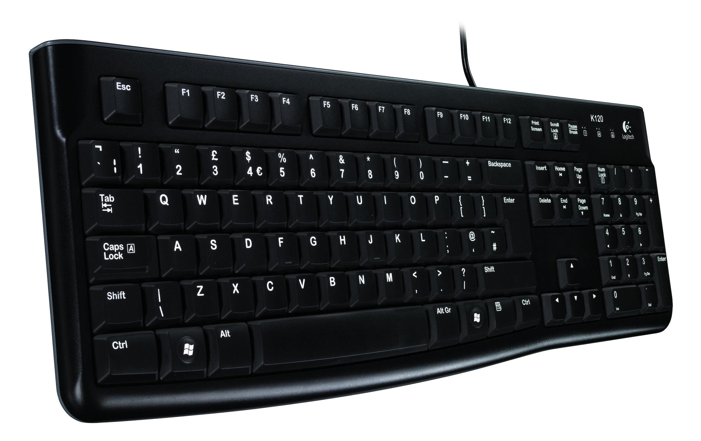 Logitech PC-Tastatur »K120 Business UK-Layout«, (Ziffernblock)