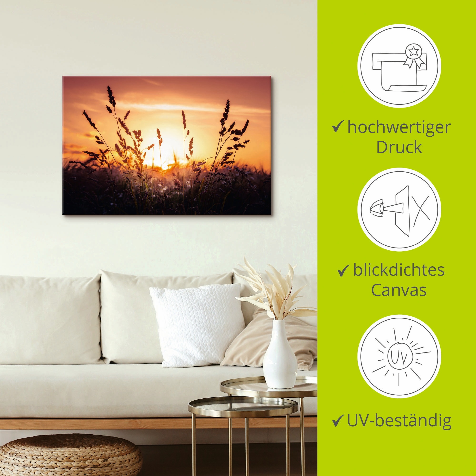 Artland Wandbild »Träumen«, Felder, (1 St.), als Leinwandbild, Wandaufkleber in verschied. Grössen