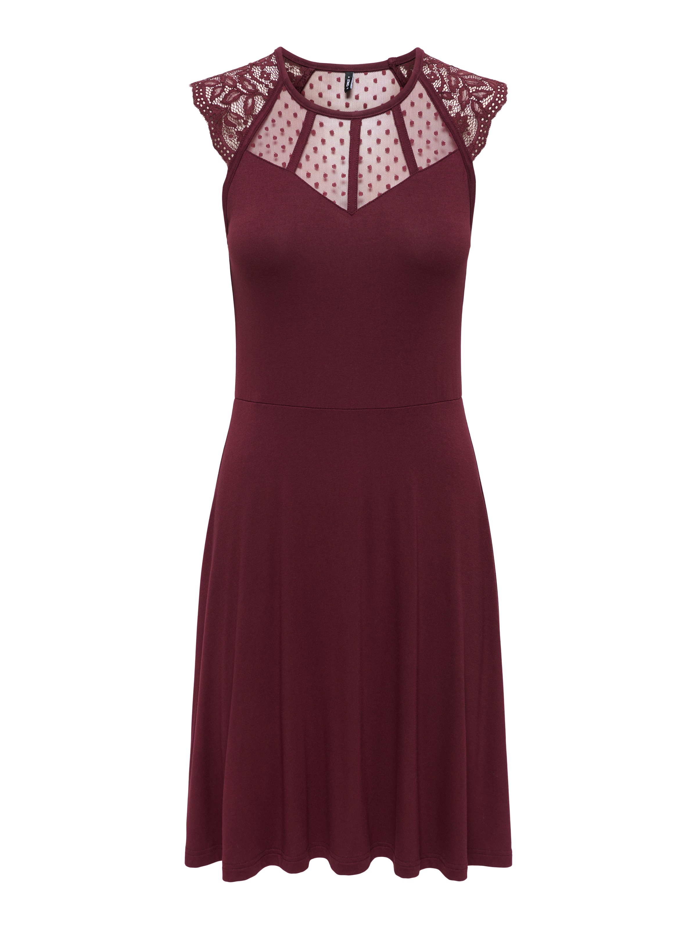 Image of ONLY Spitzenkleid "ONLEMILIE S/L FIT AND FLARED DRES CS JRS" Viskosemischung, regular fit