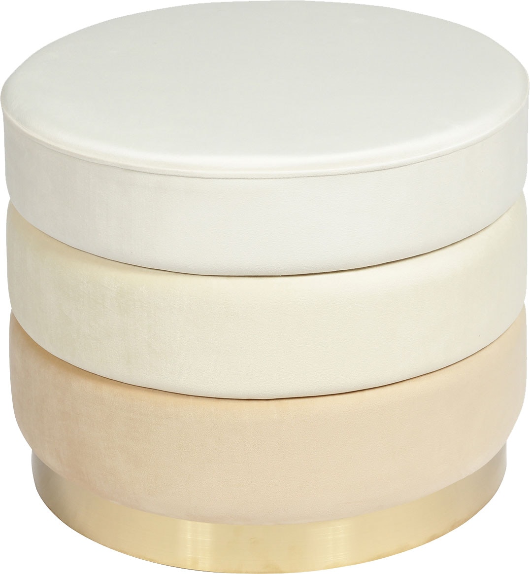 Kayoom Polsterhocker »Hocker Matilda 325, Edler Touch durch goldfarbenenen Sockel«, (1 St.), Samtbezug, farbig geschichtete Polsterung, goldfarbenener Sockel