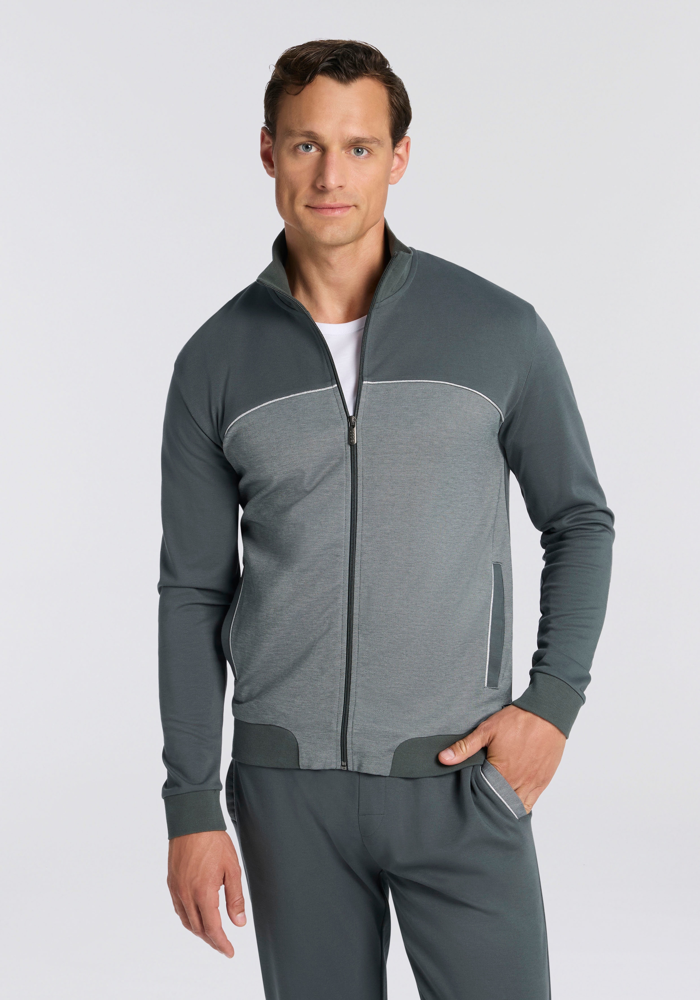 Image of BOSS Sweatjacke "Tracksuit Jacket" Neuheit, Stehkragen