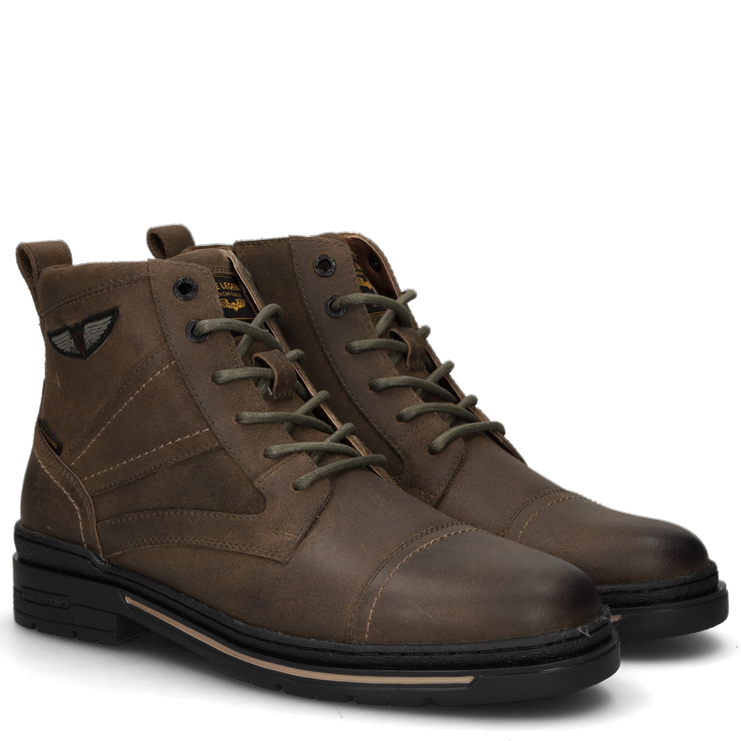 Image of PME LEGEND Schnürstiefelette "TARMAC" Schnürboots, Workerboots mit Anziehlasche und Reissverschluss