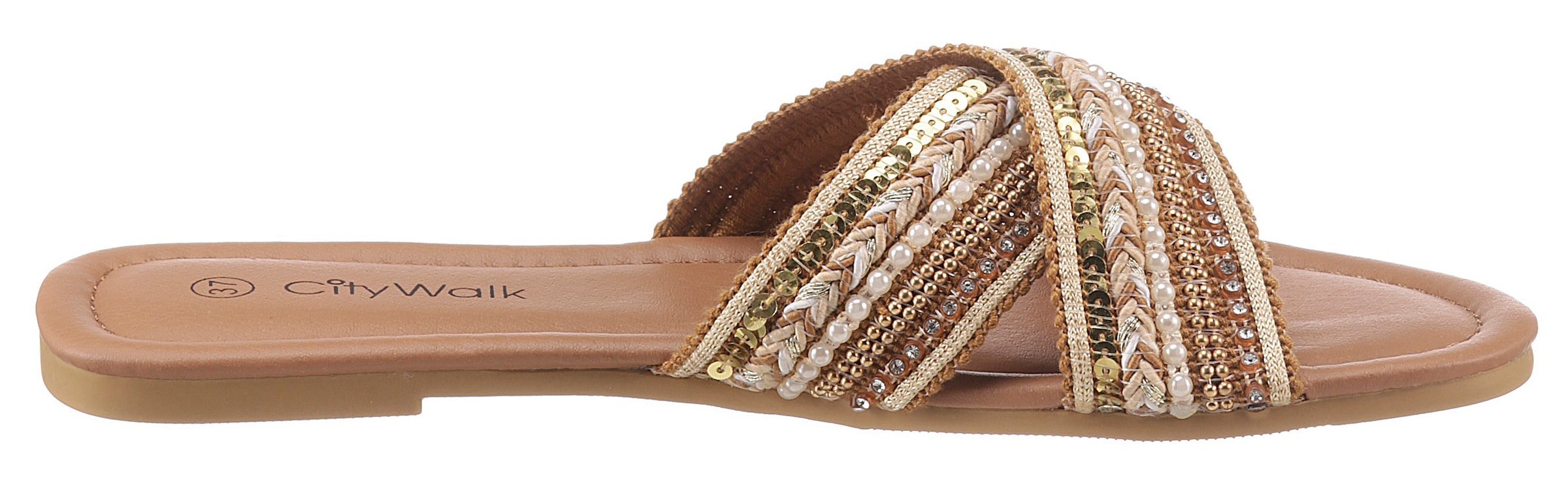 CITY WALK Pantolette, Sommerschuh, Schlappen im Boho-Look