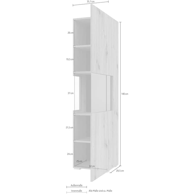Helvetia Vitrine »Ava«, Höhe 140 cm mit Seitenverglasung jetzt kaufen