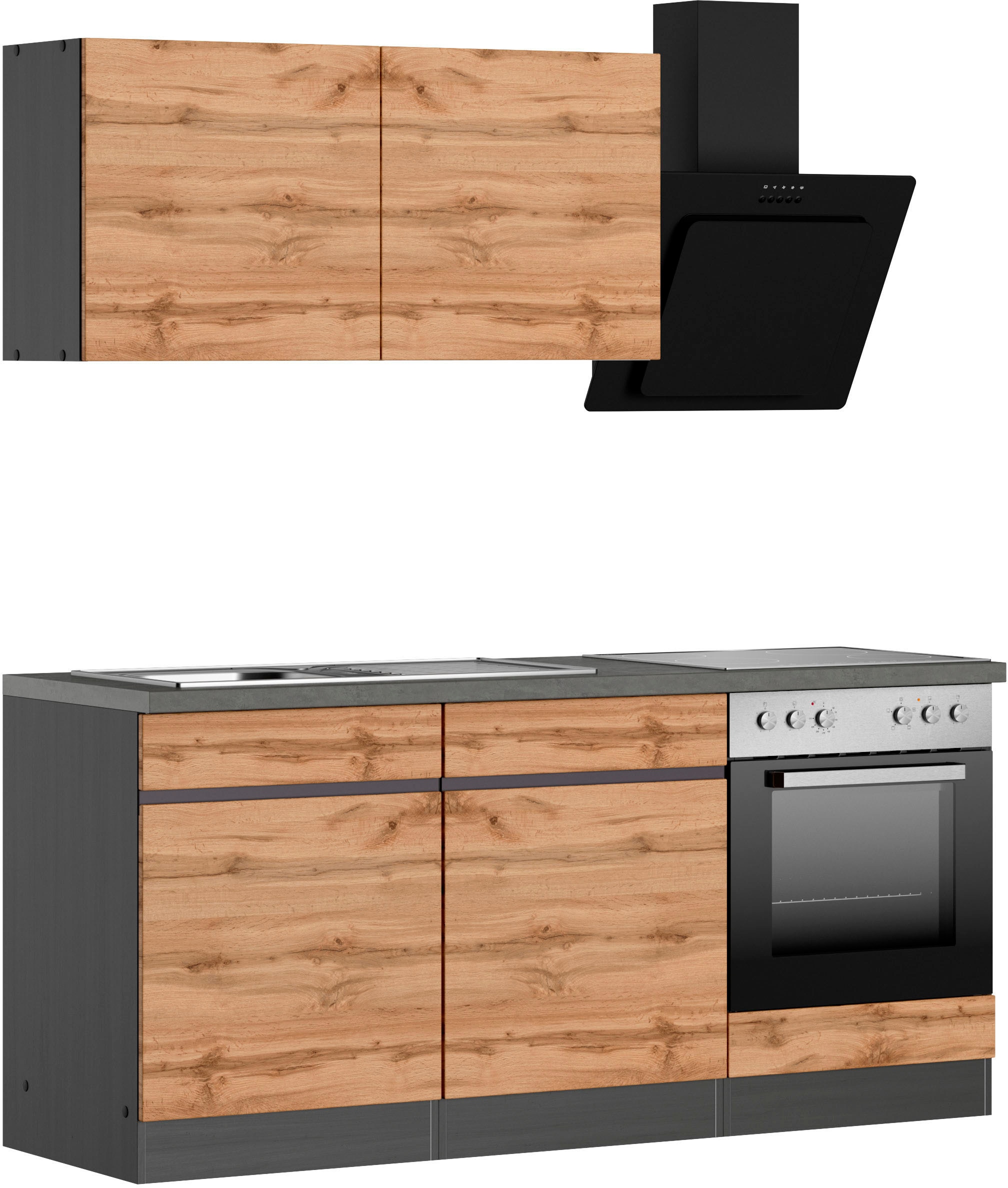 KOCHSTATION Kitchenette »KS-Riesa« largeur d’installation 180 cm, avec ou sans appareils électriques au choix