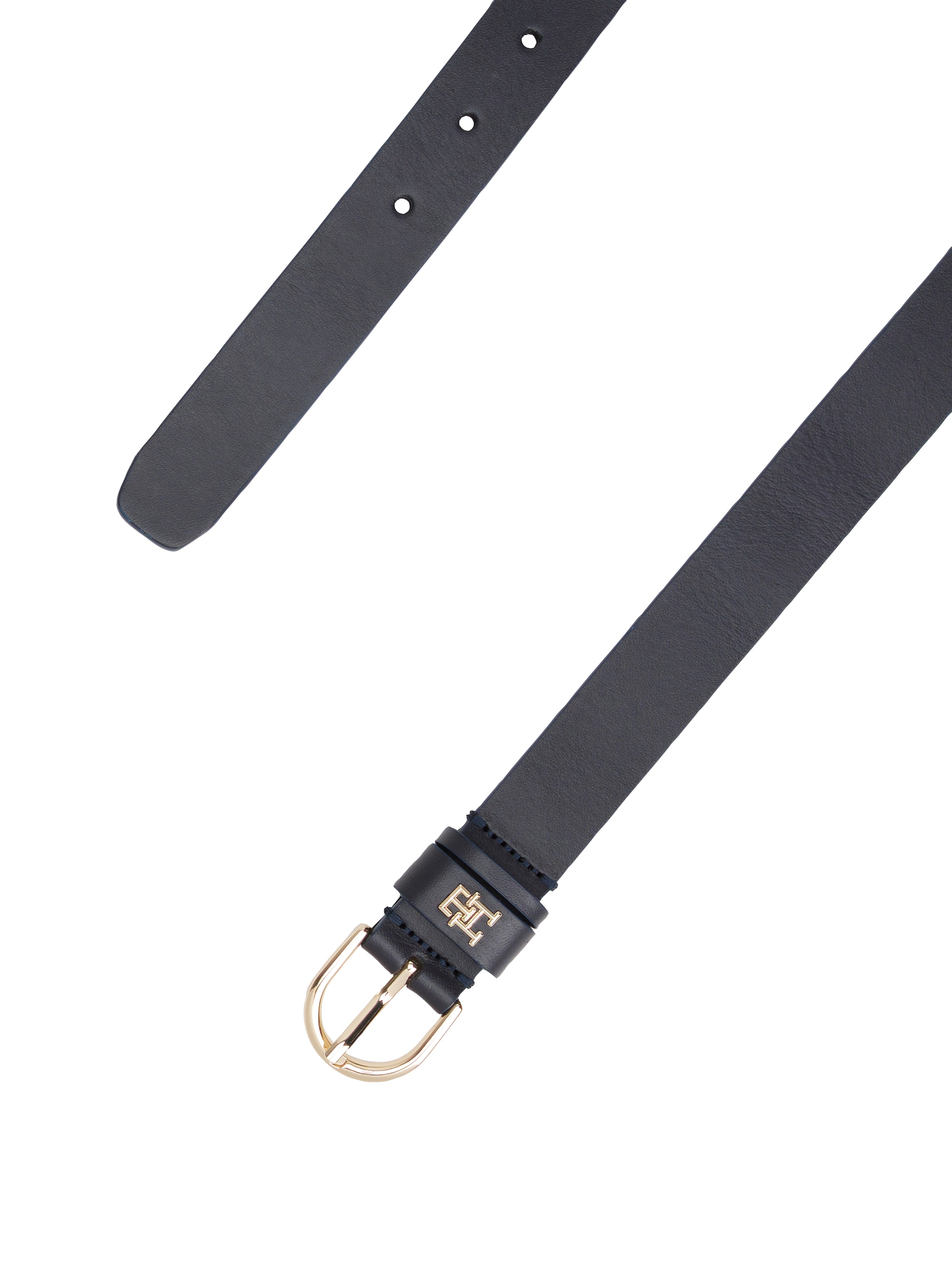 Tommy Hilfiger Ceinture en cuir »ESSENTIAL EFFORTLESS 2.5 cm breit GOLD« Logoemblem, weiche Haptik, ovale Einfachdornschliesse