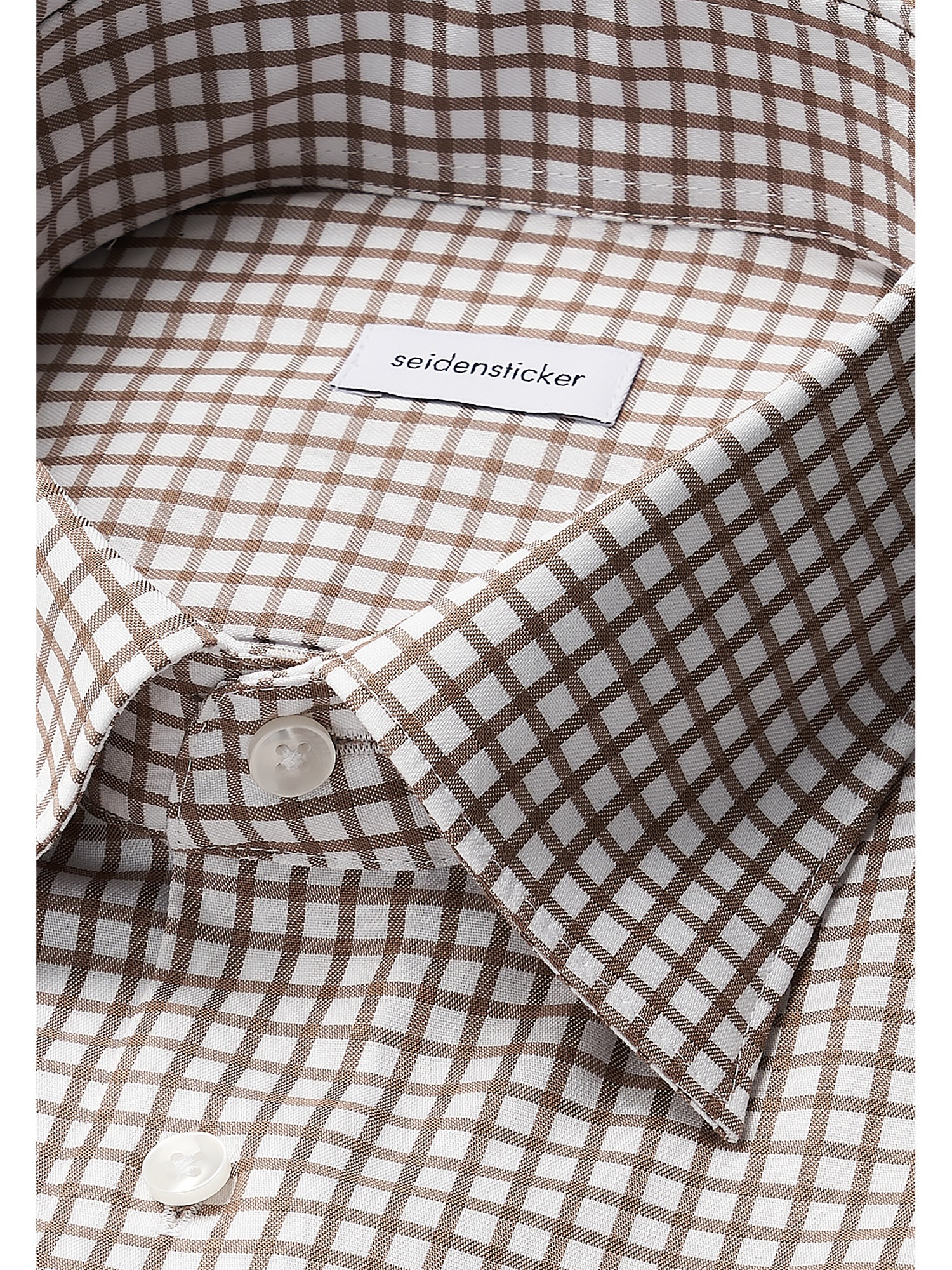 seidensticker Businesshemd »Schwarze Rose« Shaped 1/1 Covered-Button-Down-Kragen Karo