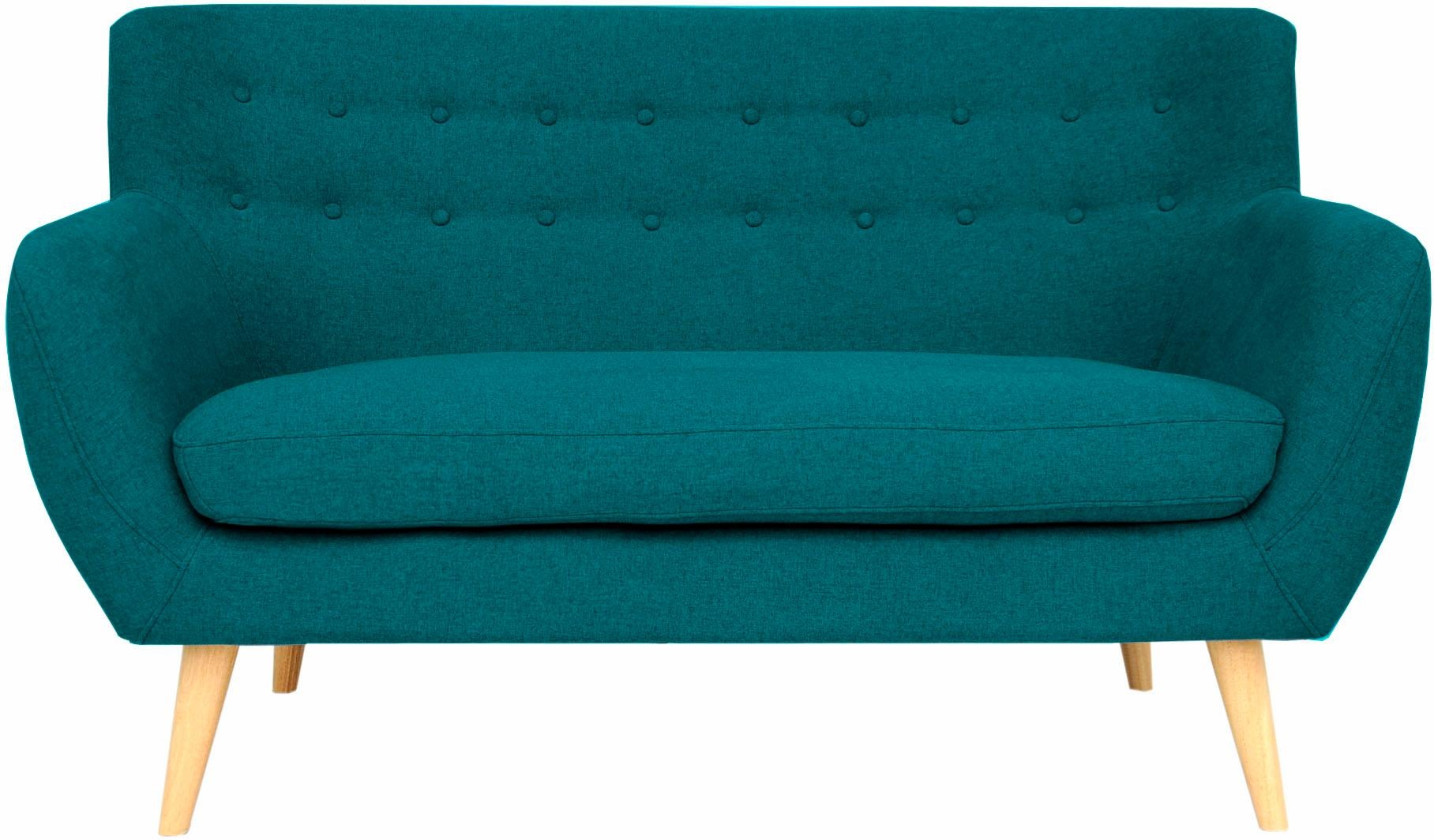 Image of Home affaire 2-Sitzer »Noris«, mit Zierknopfheftung im Rücken, skandinavischer Stil, Holzfüsse bei Ackermann Versand Schweiz