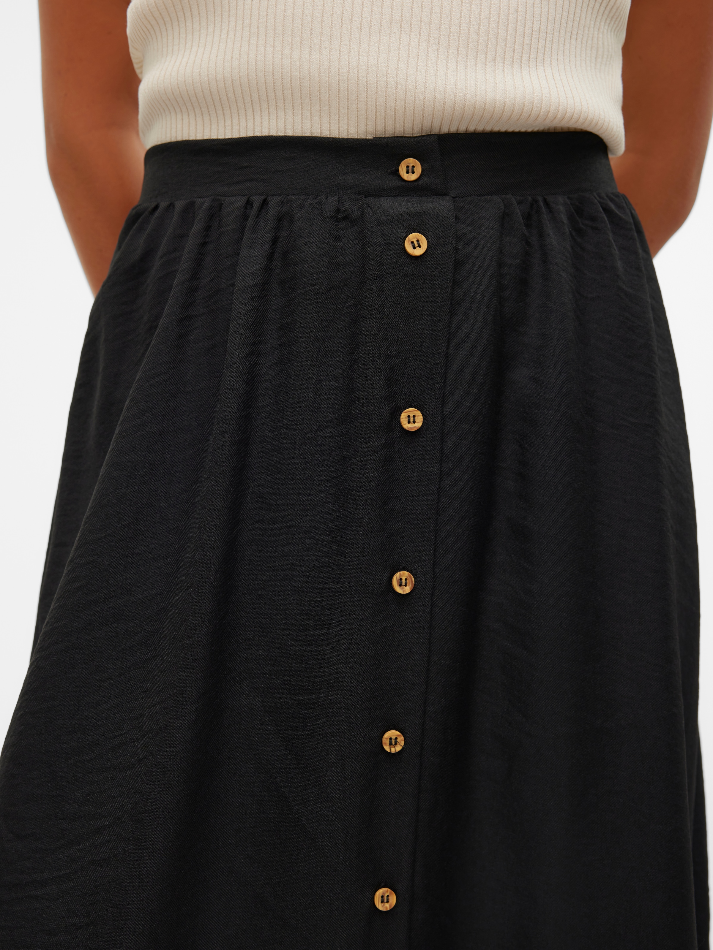 Vero Moda Maxirock »VMMELANEY HW BUTTON CALF SKIRT WVN NOOS«