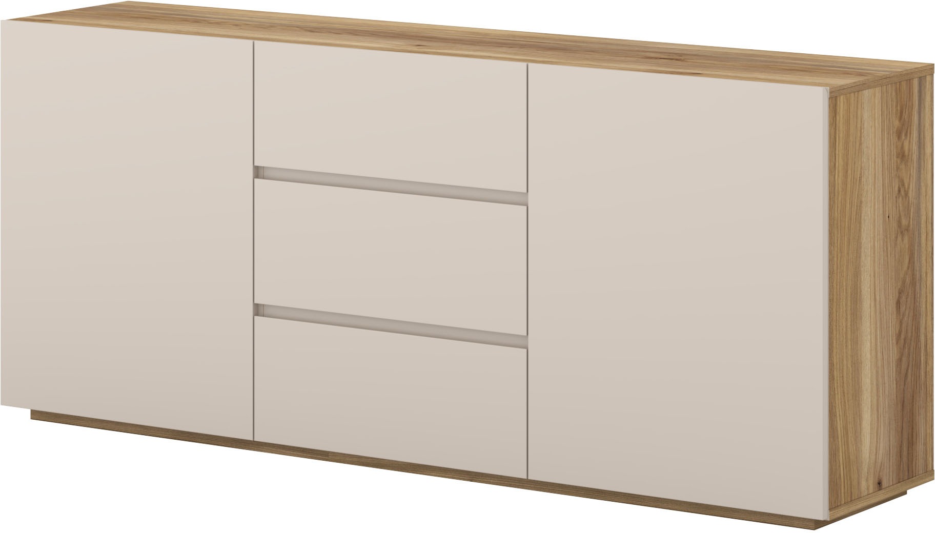 OTTO home Sideboard "Criss, Breite 150 cm, moderne grifflose Kommode 2Türen/3SK" Schubladenkommode mit viel Stauraum, Einlegeböden verstellbar