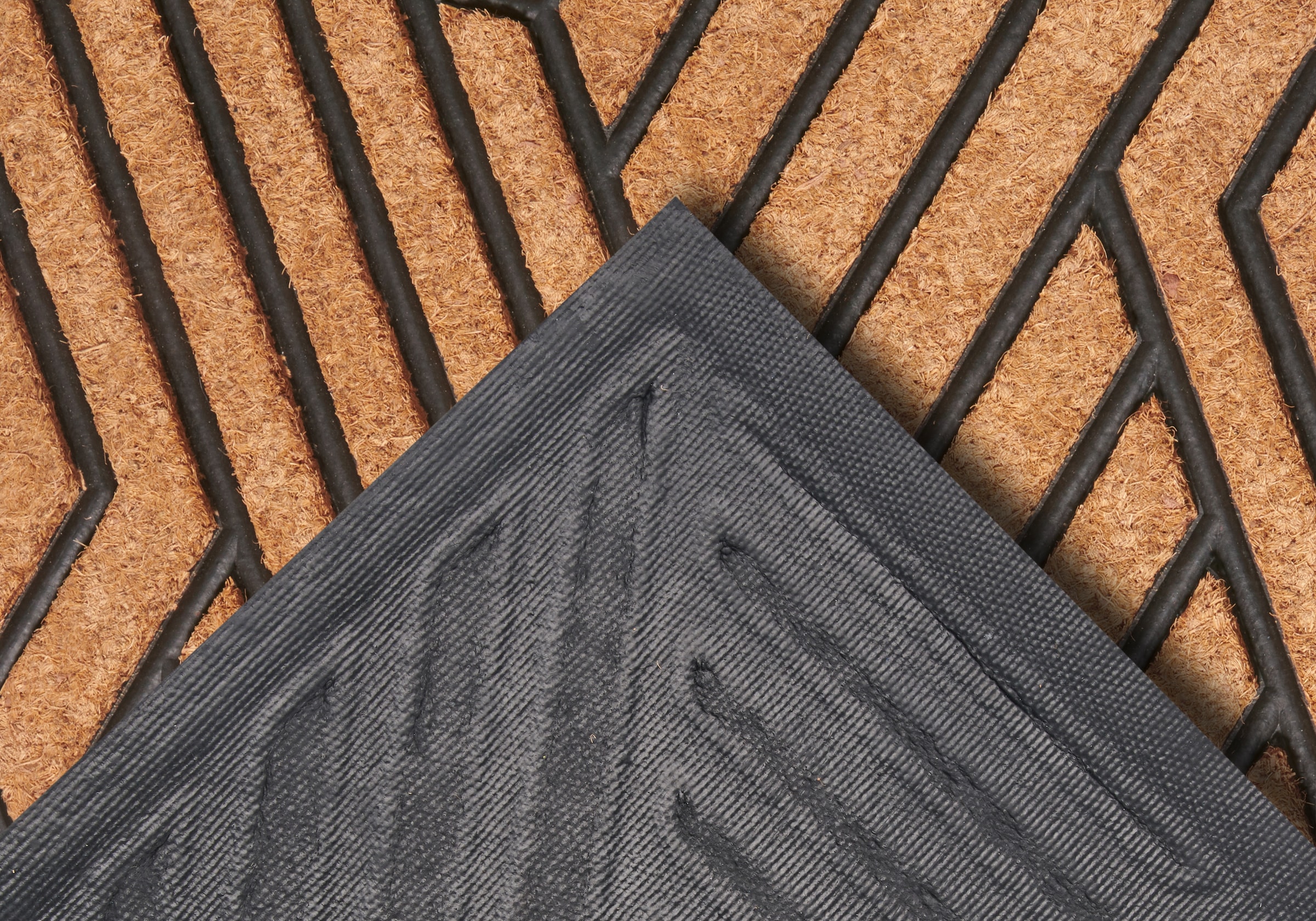 HANSE Home Fussmatte »Mix Mats Gummi Kokos Labyrinth, Türmatte«, rechteckig, 20 mm Höhe, Strapazierfähig, pflegeleicht, robust, wetterfest, UV-beständig