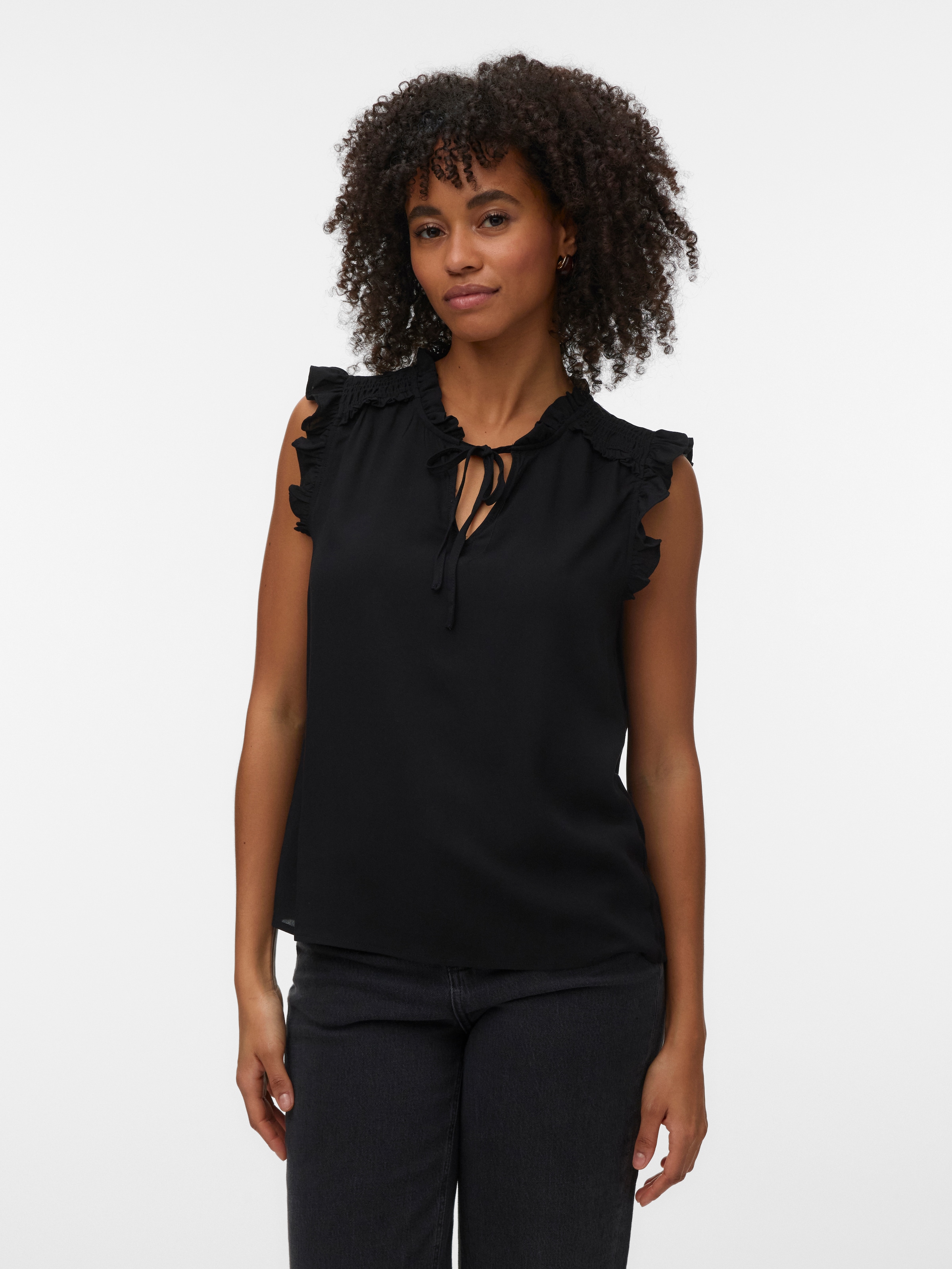 Image of Vero Moda Rüschentop "VMALBA SL FRILL TOP WVN NOOS" Viskose