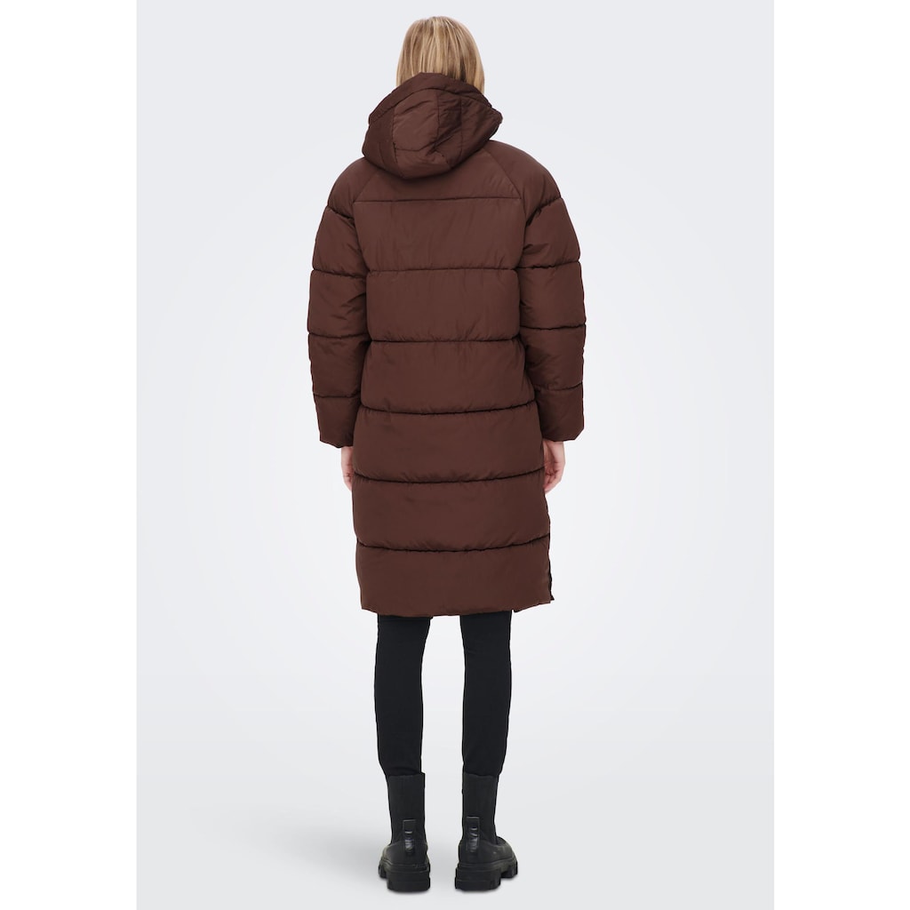 ONLY Steppmantel »ONLAMANDA LONG PUFFER COAT«, mit Kapuze