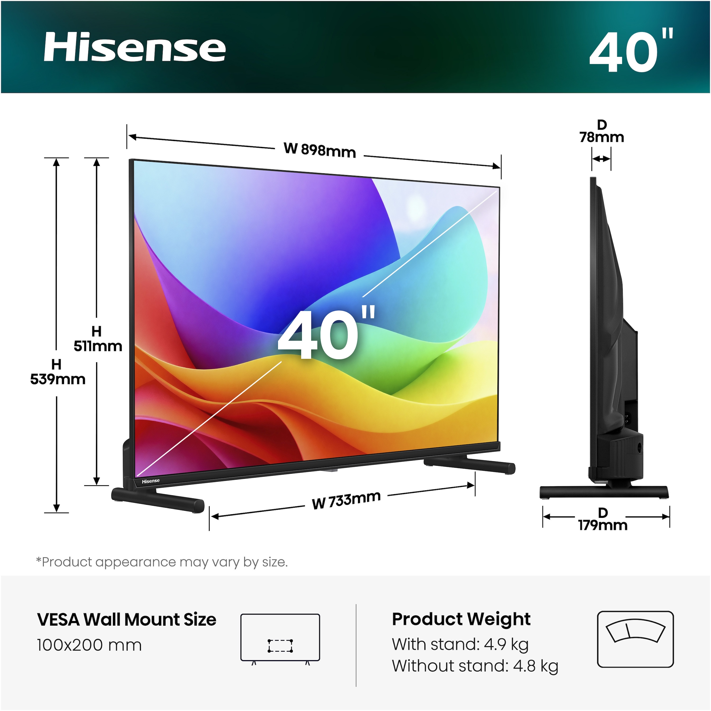 Hisense Téléviseur QLED »40A5DS« 100 cm/40 ″