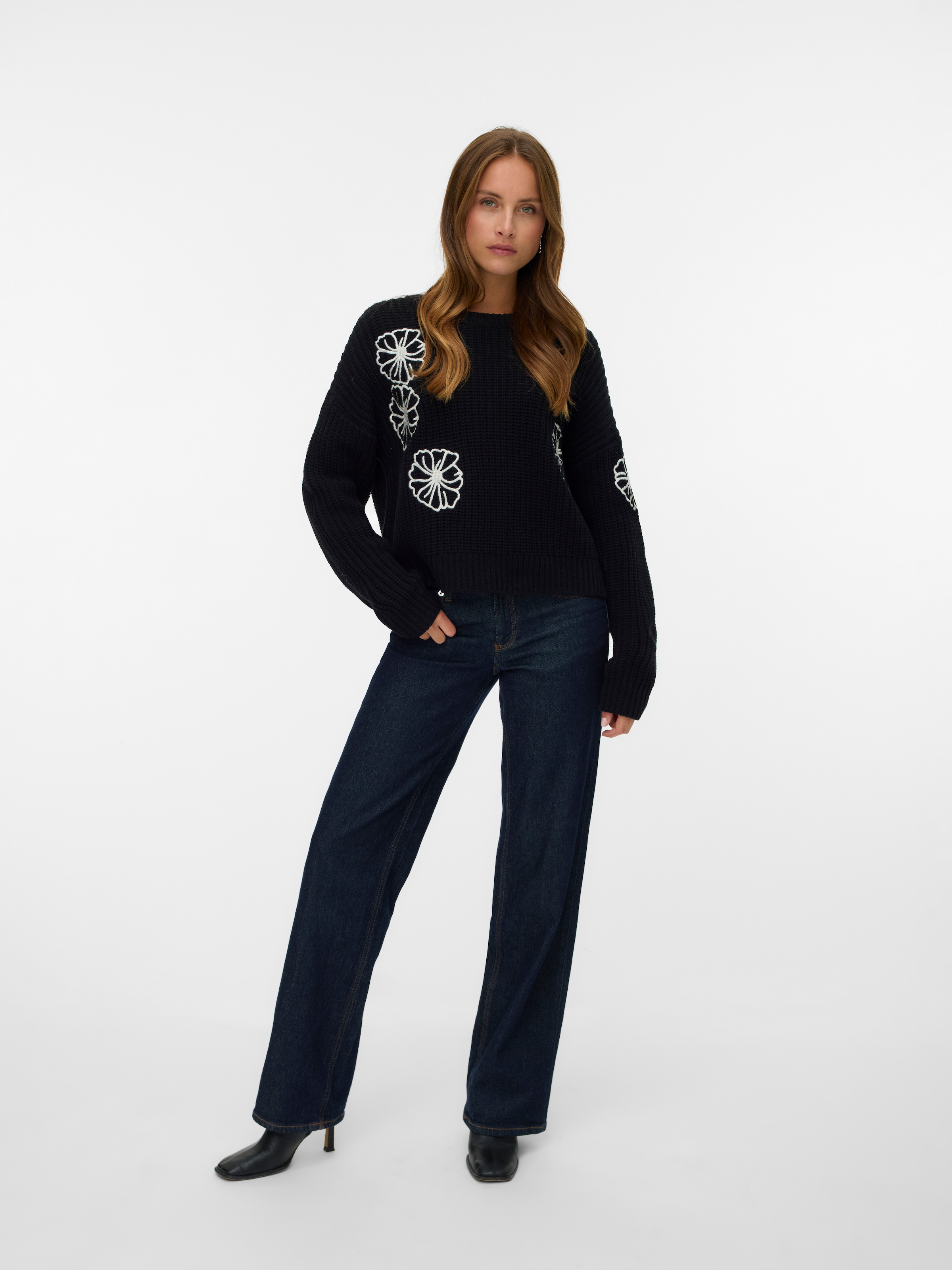 Vero Moda Pull à col rond »VMLAURA LS O-NECK PULLOVER BOO«