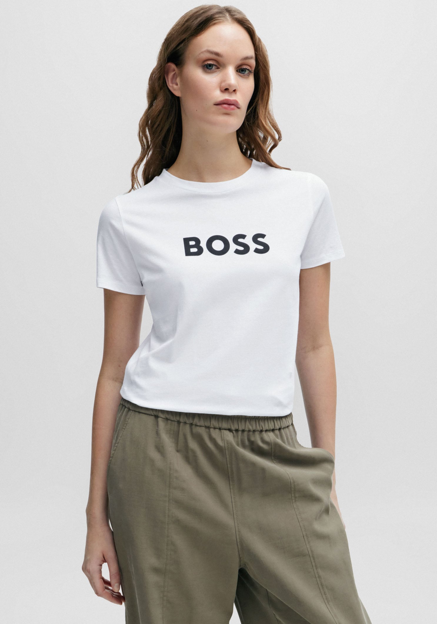 T-Shirt »C_Elogo_5«, mit kontrastfarbenem BOSS-Schriftzug