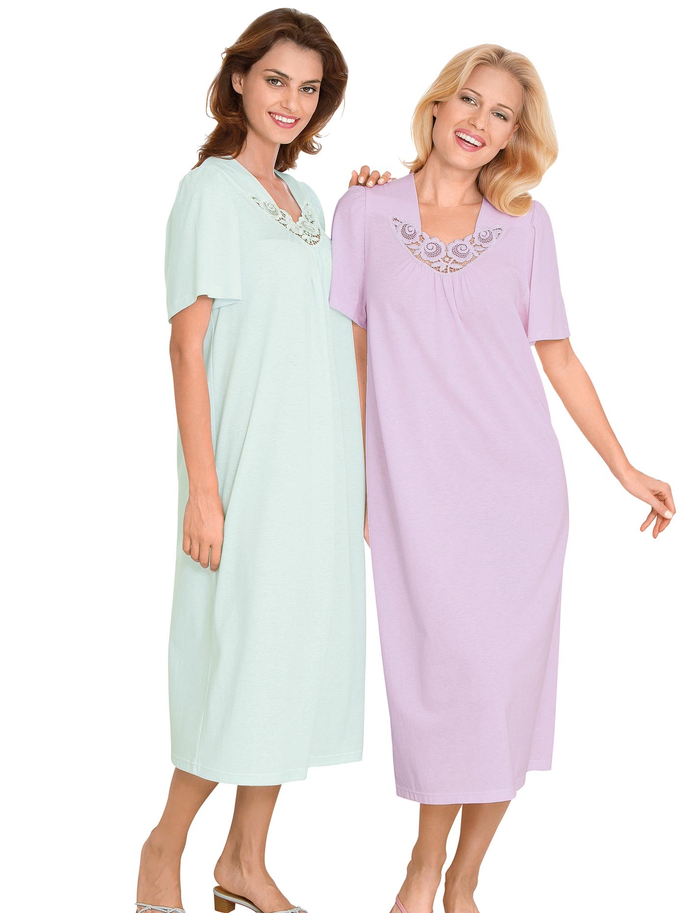 Nachthemden, Ascafa, kurz- oder langarm (2 Stck.)